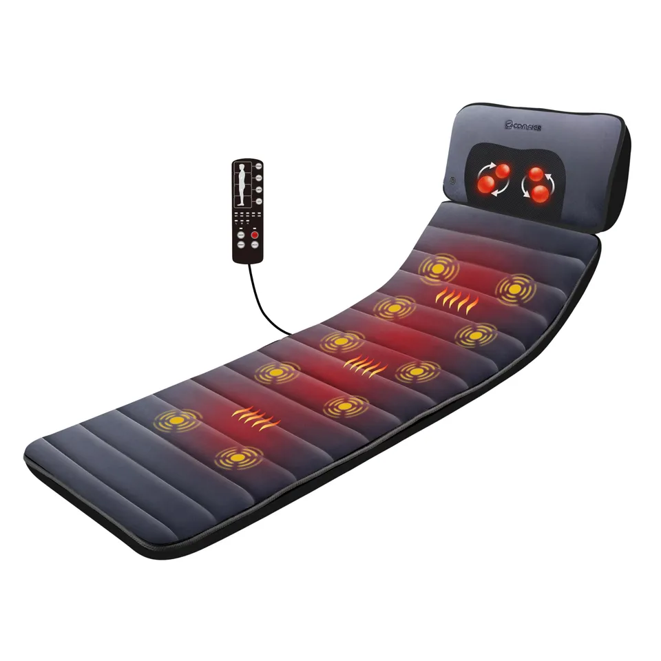 comfier-tapis-de-massage-chauffant-corps-complet-avec-oreiller-shiatsu-d-tachabl image 1