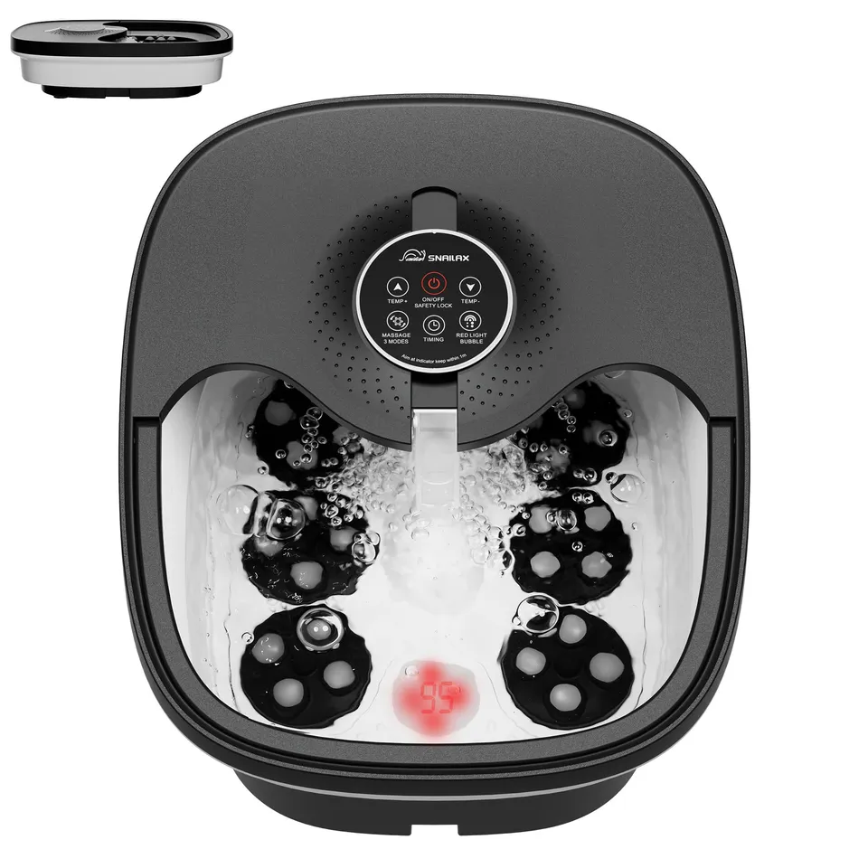 snailax-bain-de-pieds-pliable-shiatsu-lectrique-avec-chauffage-35-48-c-24-roulea image 1