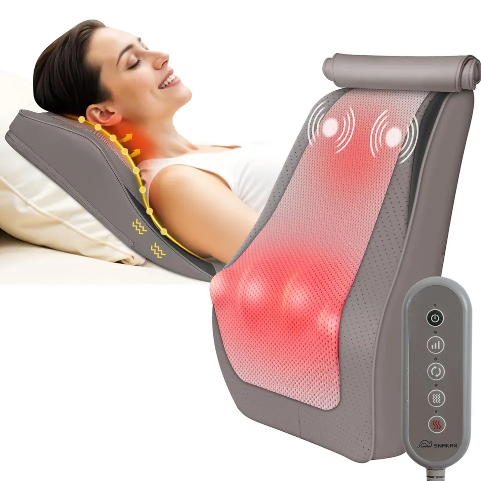 snailax-masseur-de-nuque-shiatsu-chauffant-avec-vibration-8-n-uds-2-moteurs-vibr image 1