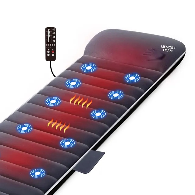 snailax-tapis-de-massage-sl363m-fr-m-moire-de-forme-avec-chaleur-matelas-vibreur image 1