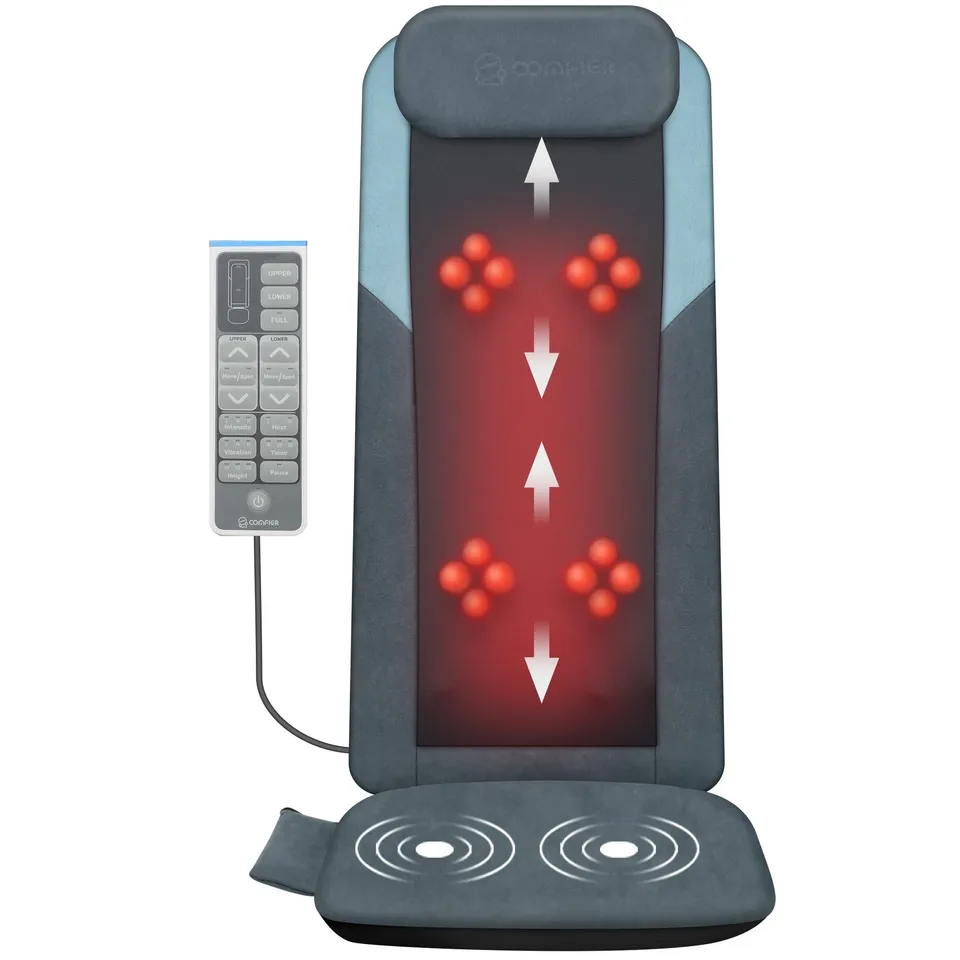 comfier-2420-masseur-de-dos-shiatsu-double-rouleaux-3d-rail-long-avec-chaleur-du image 1