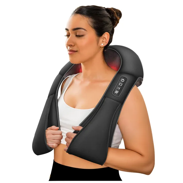 comfier-masseur-cervical-et-dos-shiatsu-4d-chauffant-avec-8-n-uds-rotatifs-et-sa image 1