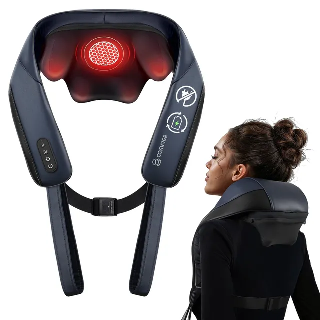 comfier-cf-6702-masseur-de-nuque-et-paules-sans-fil-4d-shiatsu-avec-chauffage-gr image 1