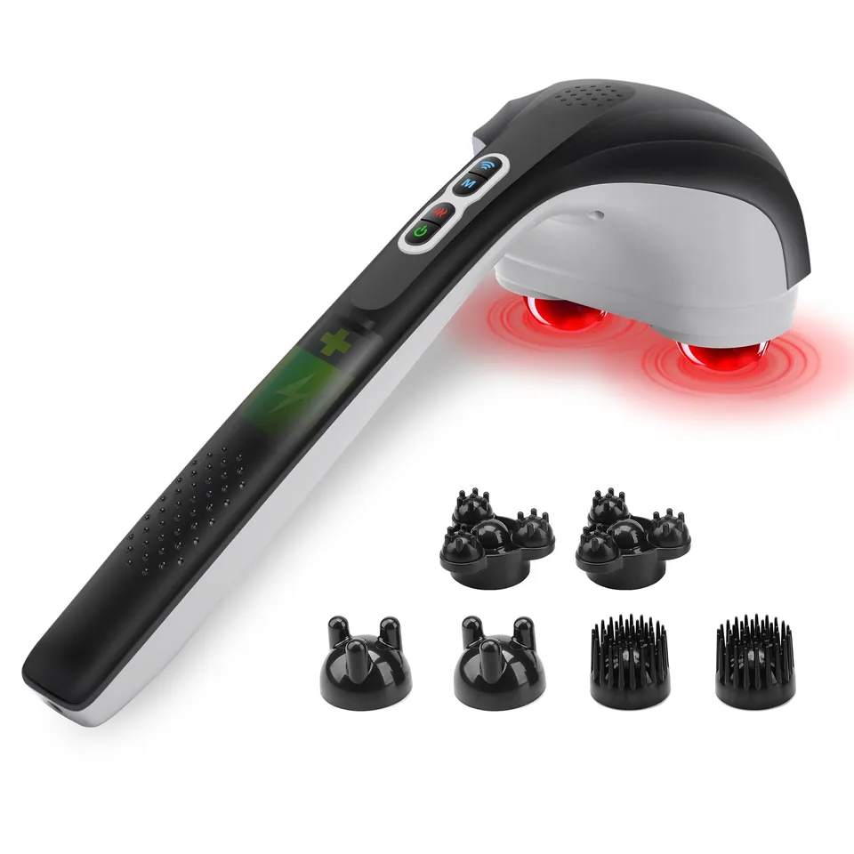 snailax-sl-498-masseur-dorsal-portatif-percussion-avec-chaleur-sans-fil-recharge image 1
