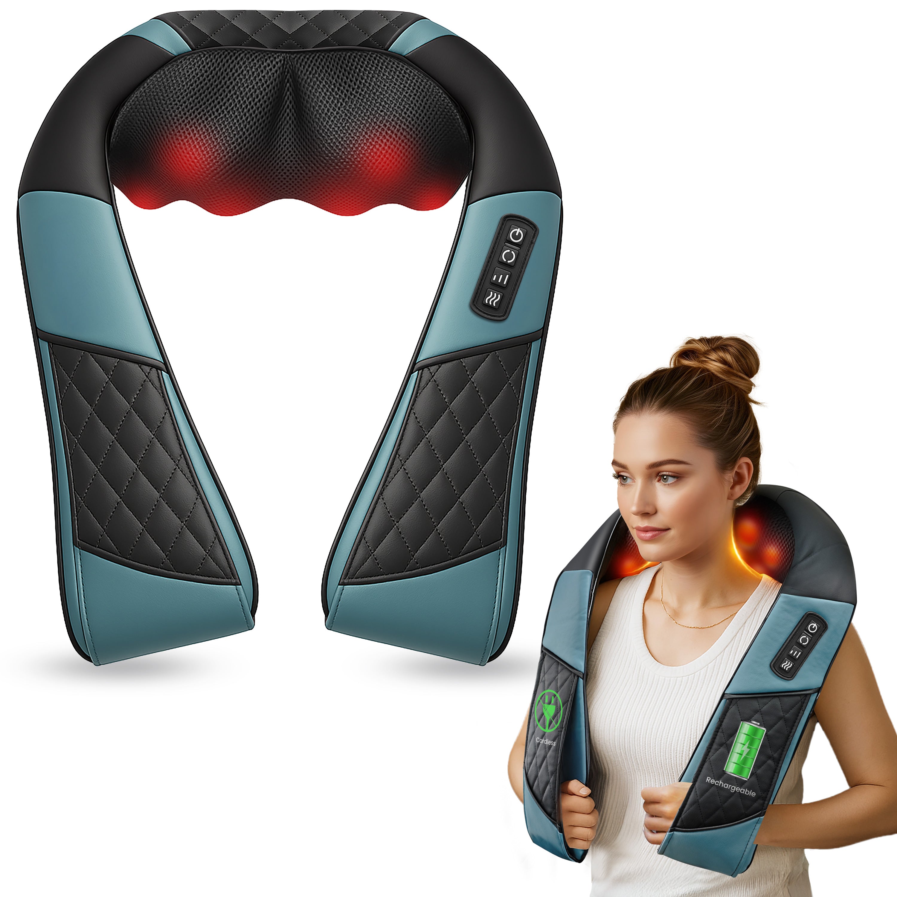 comfier-6505-masseur-de-nuque-et-paules-sans-fil-shiatsu-3d-deep-tissue-batterie image 1