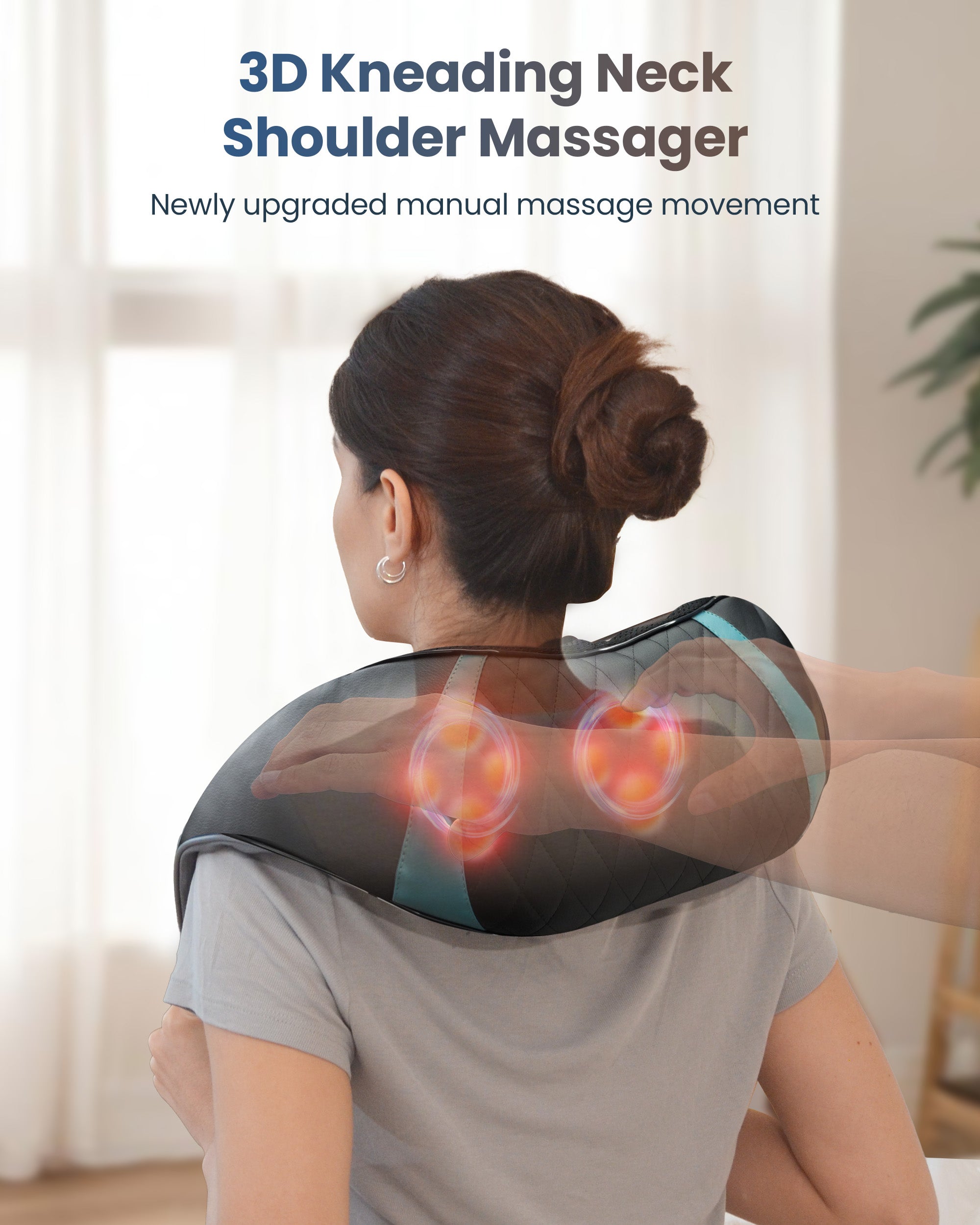 comfier-6505-masseur-de-nuque-et-paules-sans-fil-shiatsu-3d-deep-tissue-batterie image 2