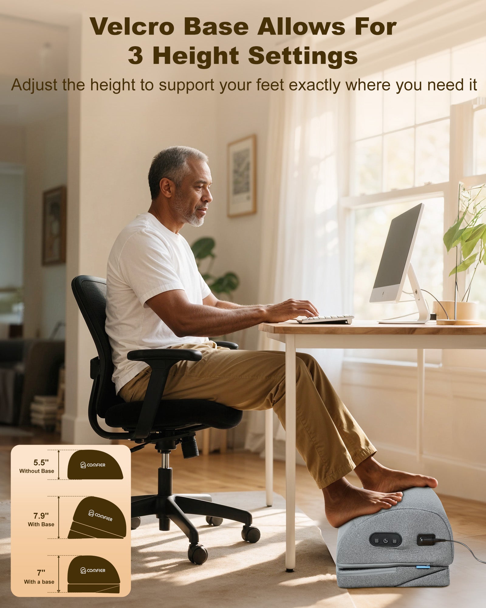 comfier-5420-repose-pieds-ergonomique-sous-bureau-avec-chauffage-3-hauteurs-r-gl image 4