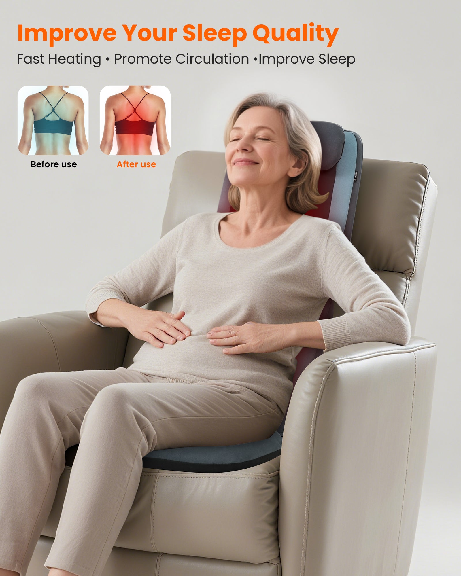 comfier-2420-masseur-de-dos-shiatsu-double-rouleaux-3d-rail-long-avec-chaleur-du image 5