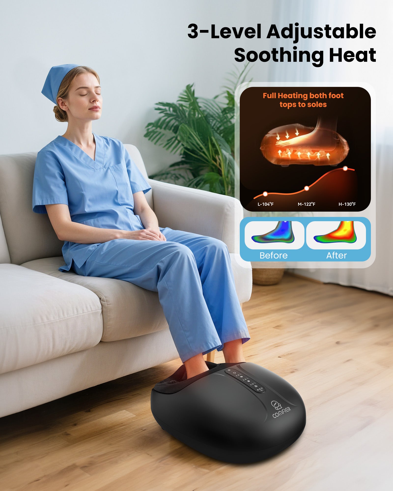comfier-cf-5306-masseur-de-pieds-shiatsu-ligible-hsa-avec-chaleur-massage-3-zone image 5