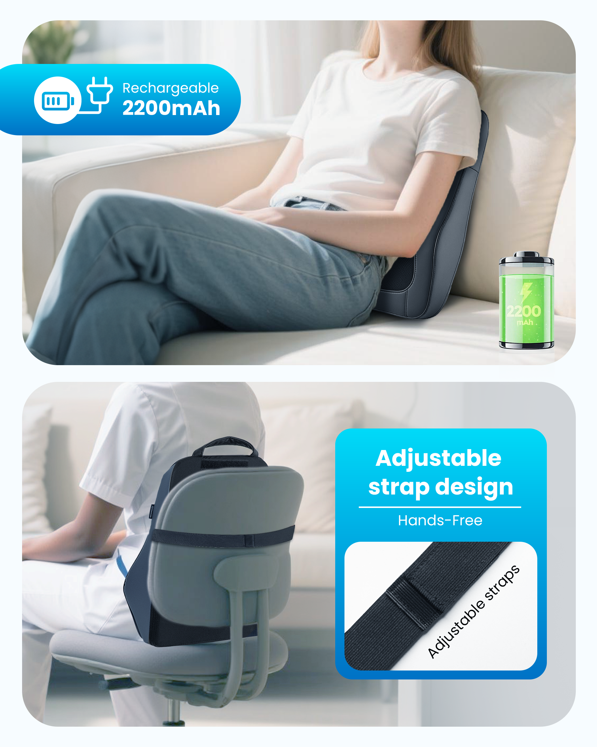 comfier-cf-1228c-masseur-de-dos-et-cou-shiatsu-3d-sans-fil-avec-chaleur-batterie image 6