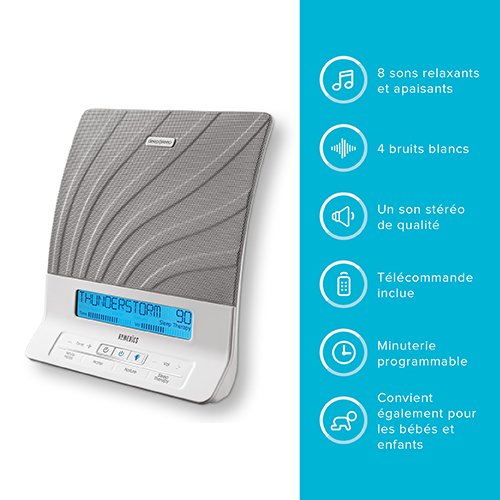 homedics-aide-l-endormissement-deep-sleep-avec-8-sons-naturels-et-4-bruits-blanc image 8