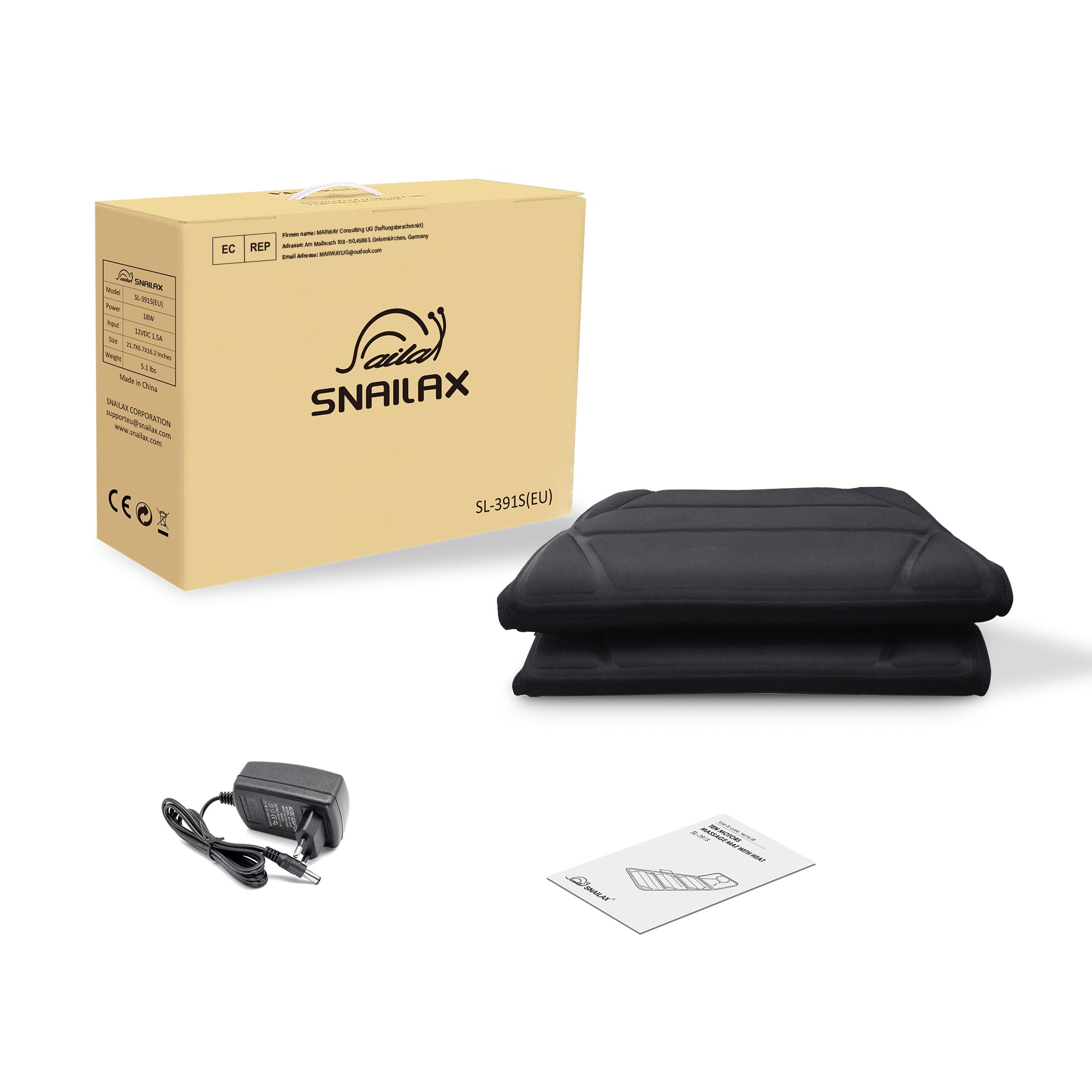 snailax-matelas-de-massage-chauffant-10-moteurs-vibrants-tapis-corps-entier-avec image 8