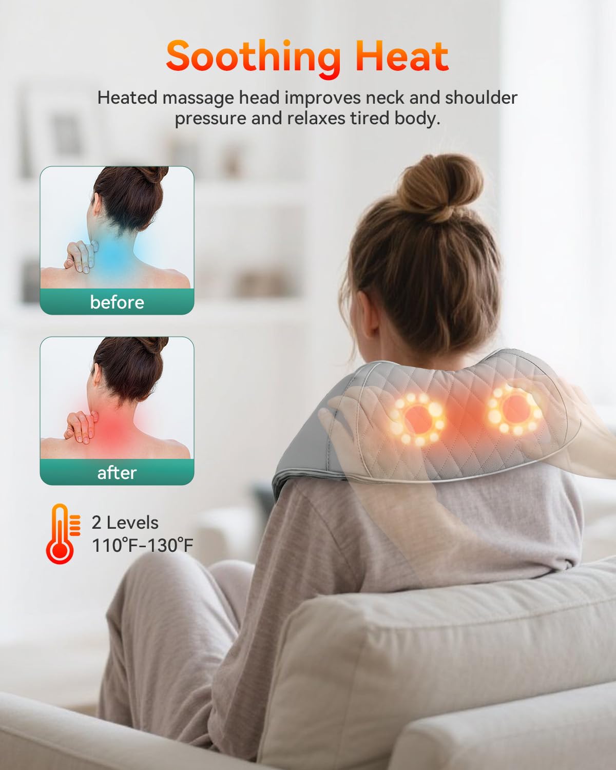 snailax-masseur-cervical-sans-fil-shiatsu-4d-avec-chaleur-masseur-de-cou-recharg image 3