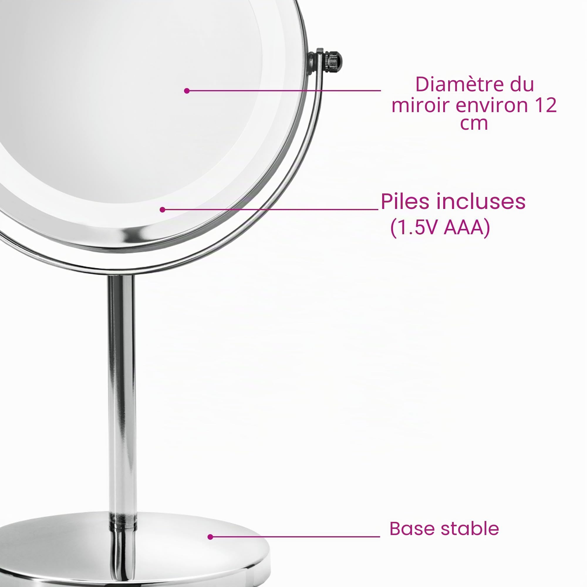 medisana-cm-840-miroir-de-maquillage-led-avec-grossissement-x5-double-face-pivot image 5