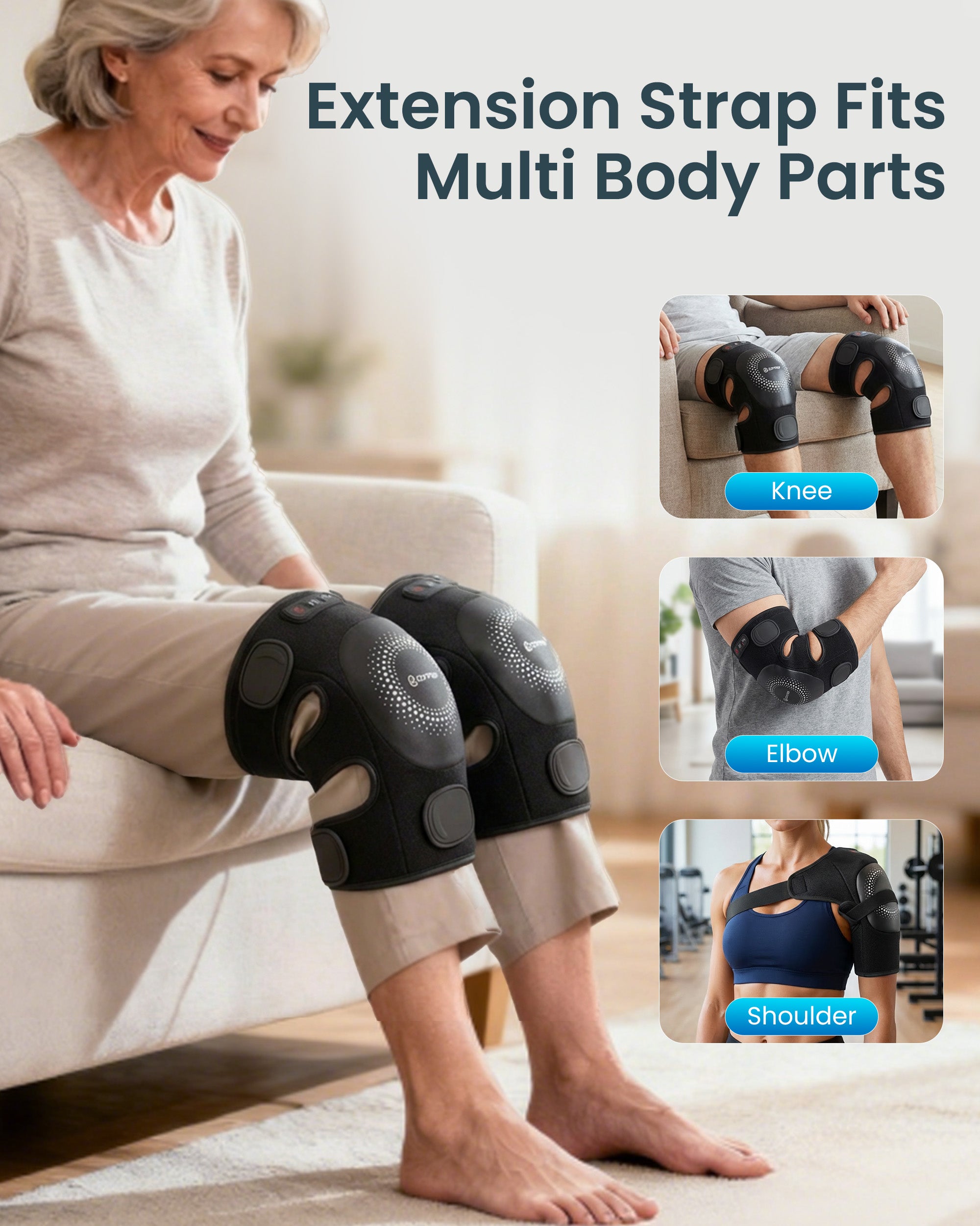comfier-5512-masseur-de-genou-sans-fil-avec-chaleur-graph-ne-3-moteurs-de-vibrat image 5