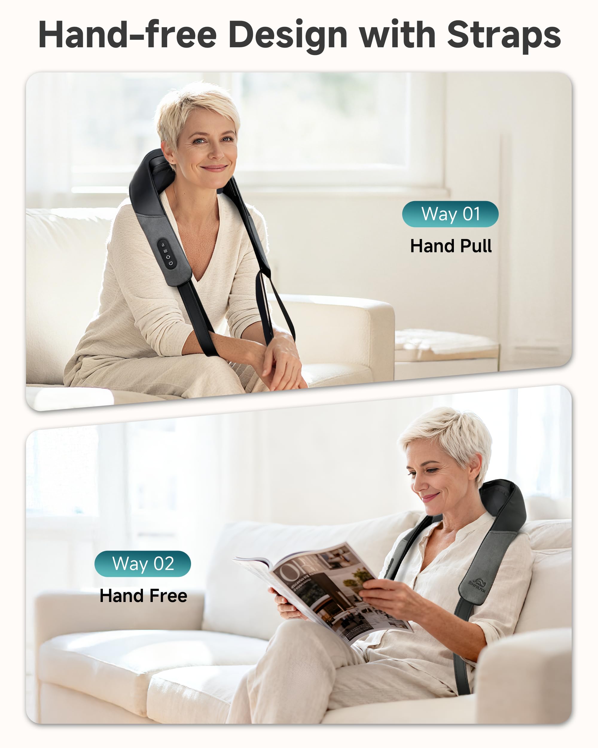 snailax-masseur-cervical-shiatsu-sans-fil-4d-avec-chauffage-au-graph-ne-recharge image 7