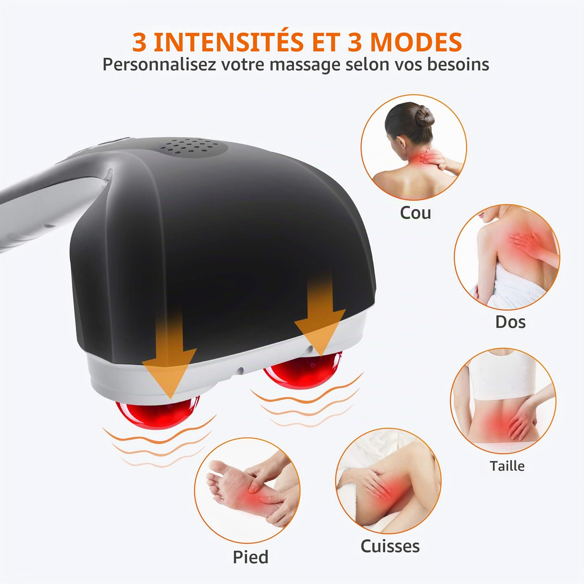 snailax-sl-498-masseur-dorsal-portatif-percussion-avec-chaleur-sans-fil-recharge image 2