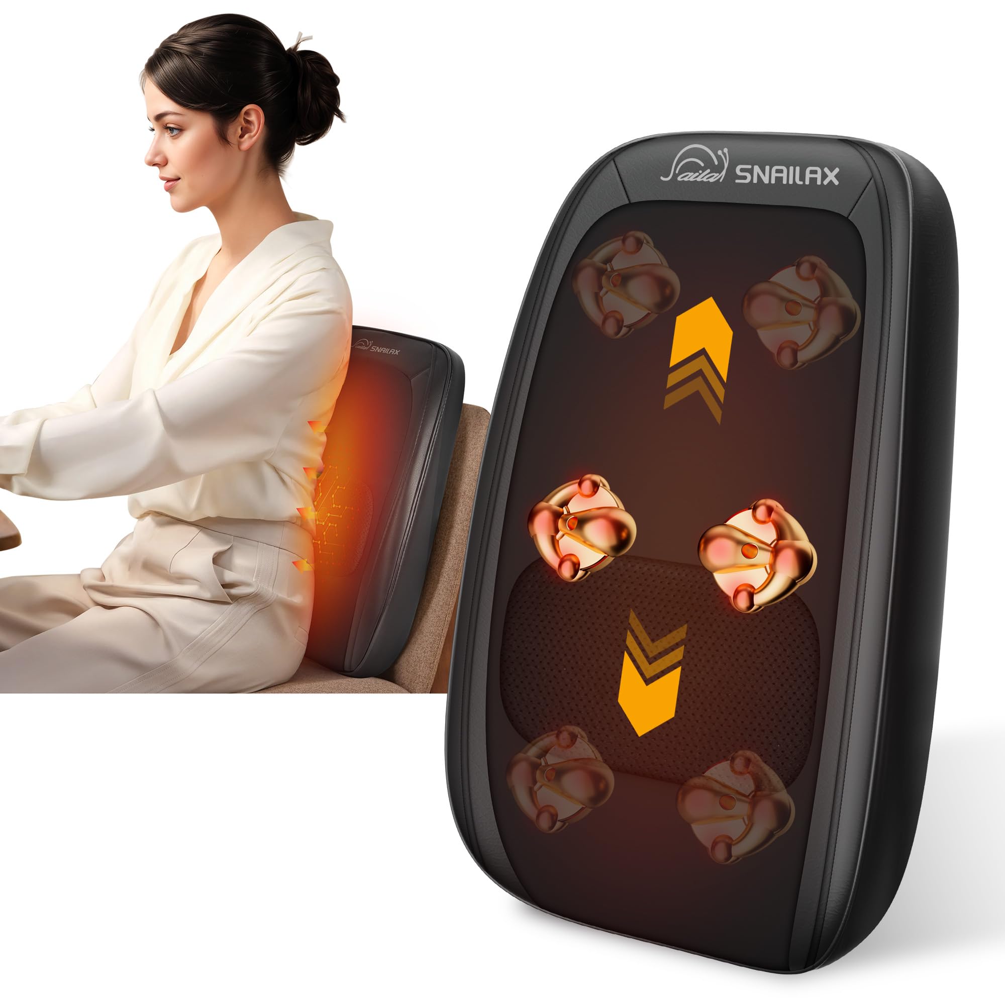snailax-masseur-dorsal-shiatsu-avec-chaleur-coussin-de-massage-p-trissage-profon image 1