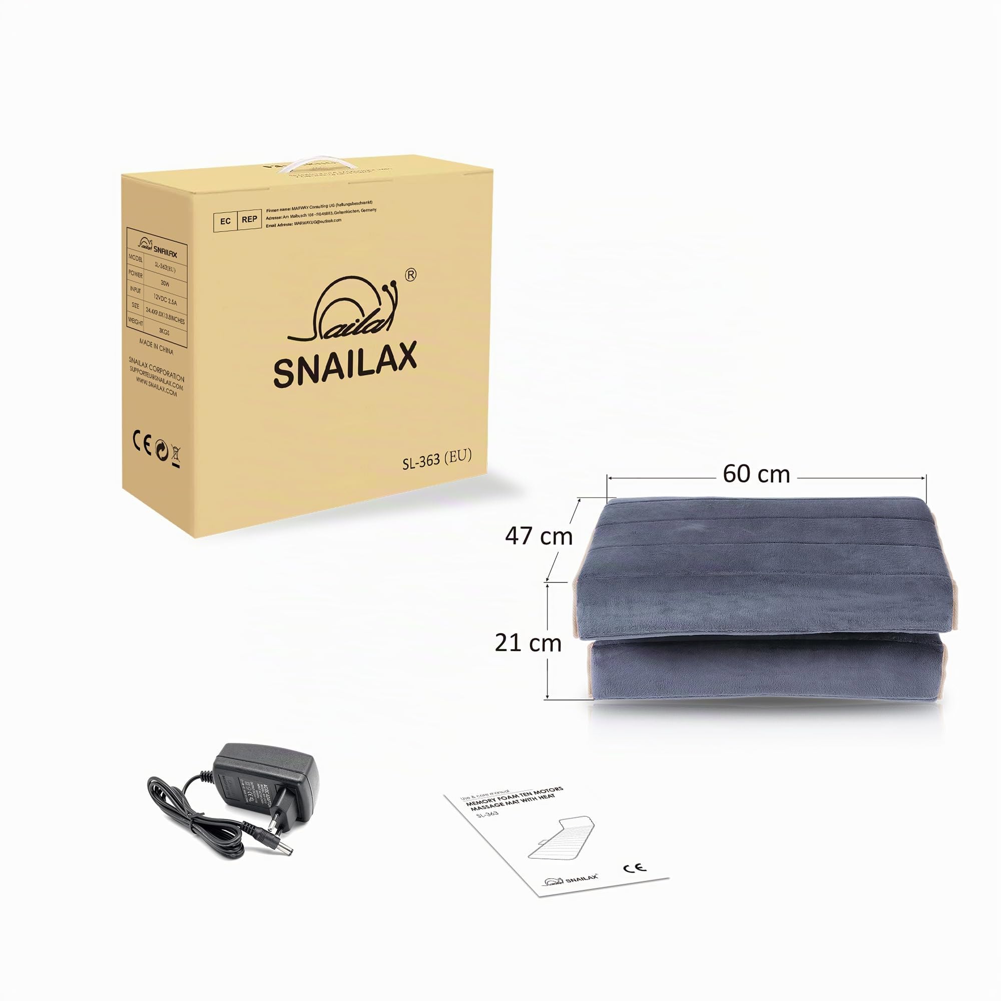 snailax-matelas-massant-chauffant-corps-entier-avec-10-moteurs-de-vibration-et-4 image 8