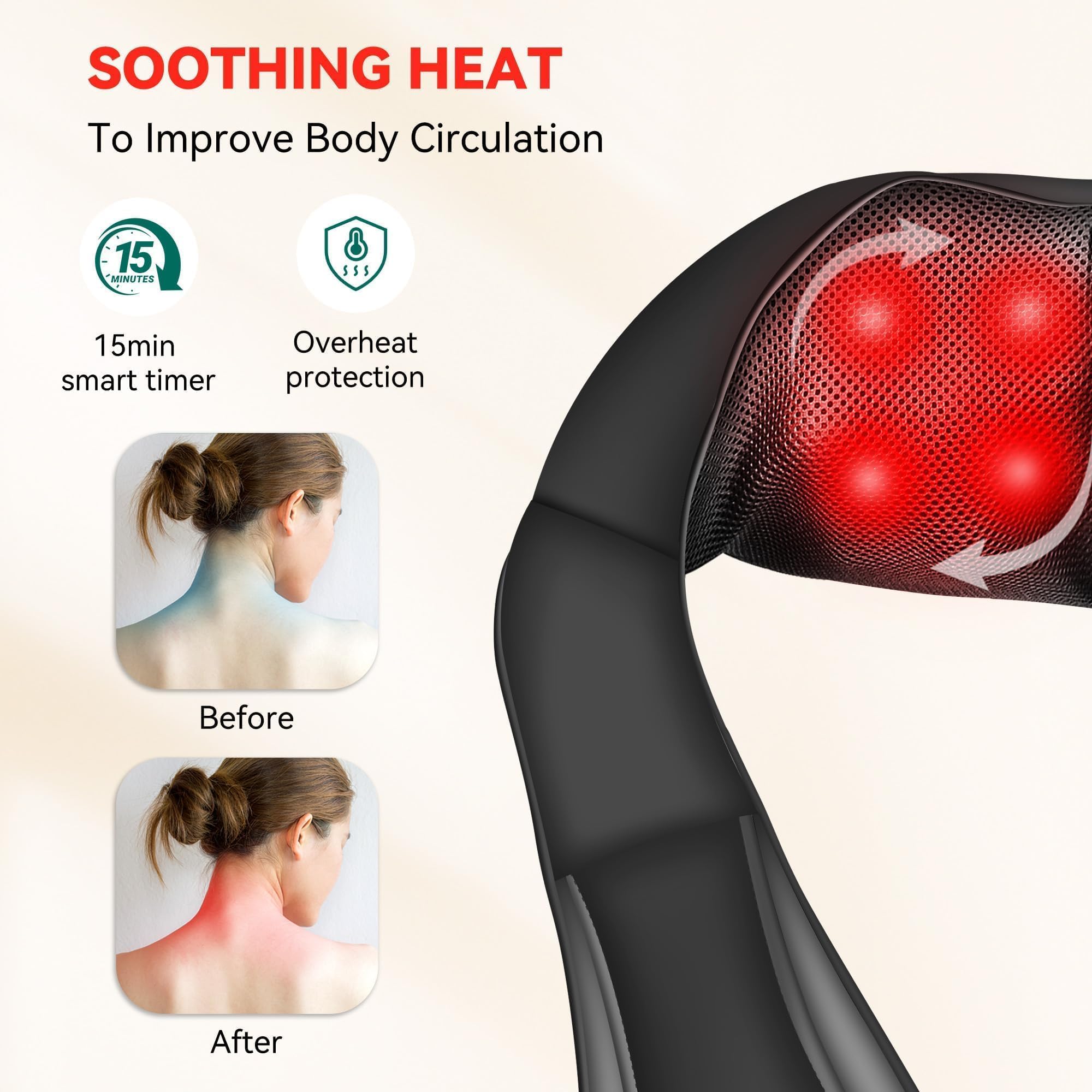 snailax-masseur-de-cou-sans-fil-oreiller-de-massage-shiatsu-rechargeable-avec-ch image 4