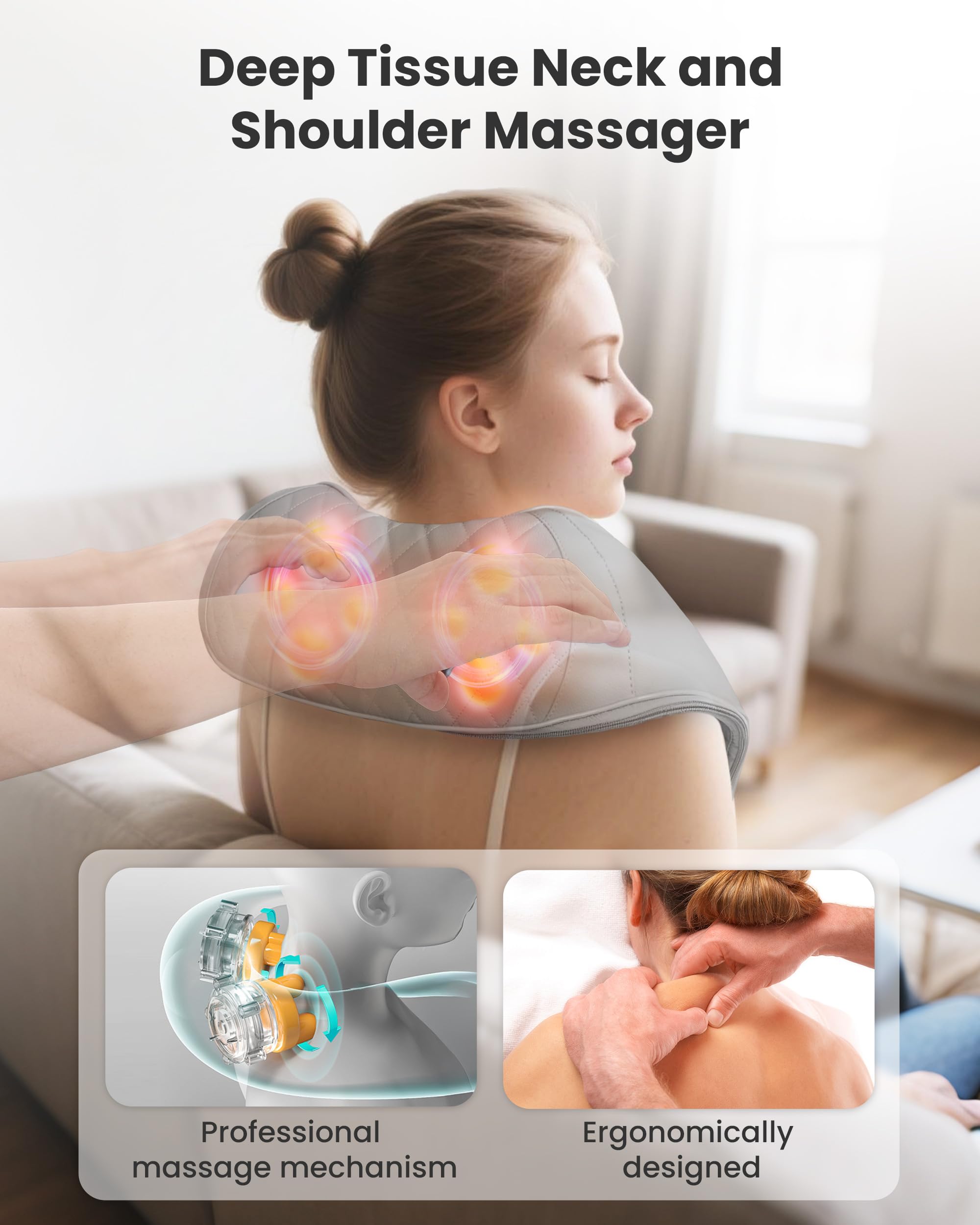 snailax-masseur-cervical-sans-fil-shiatsu-4d-avec-chaleur-masseur-de-cou-recharg image 2