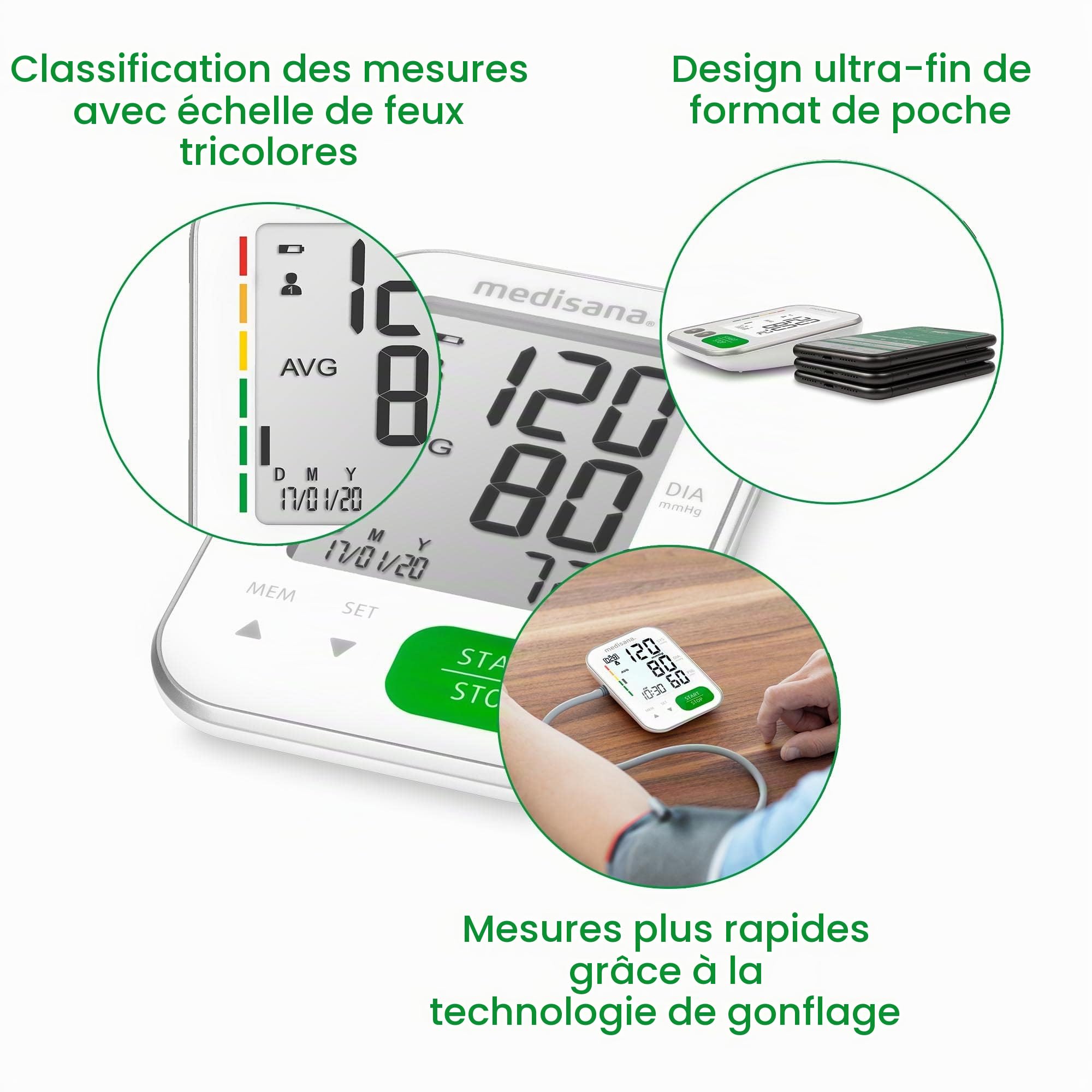 medisana-bu-565-tensiom-tre-bras-avec-chelle-tricolore-m-moire-120-mesures-et-d- image 4