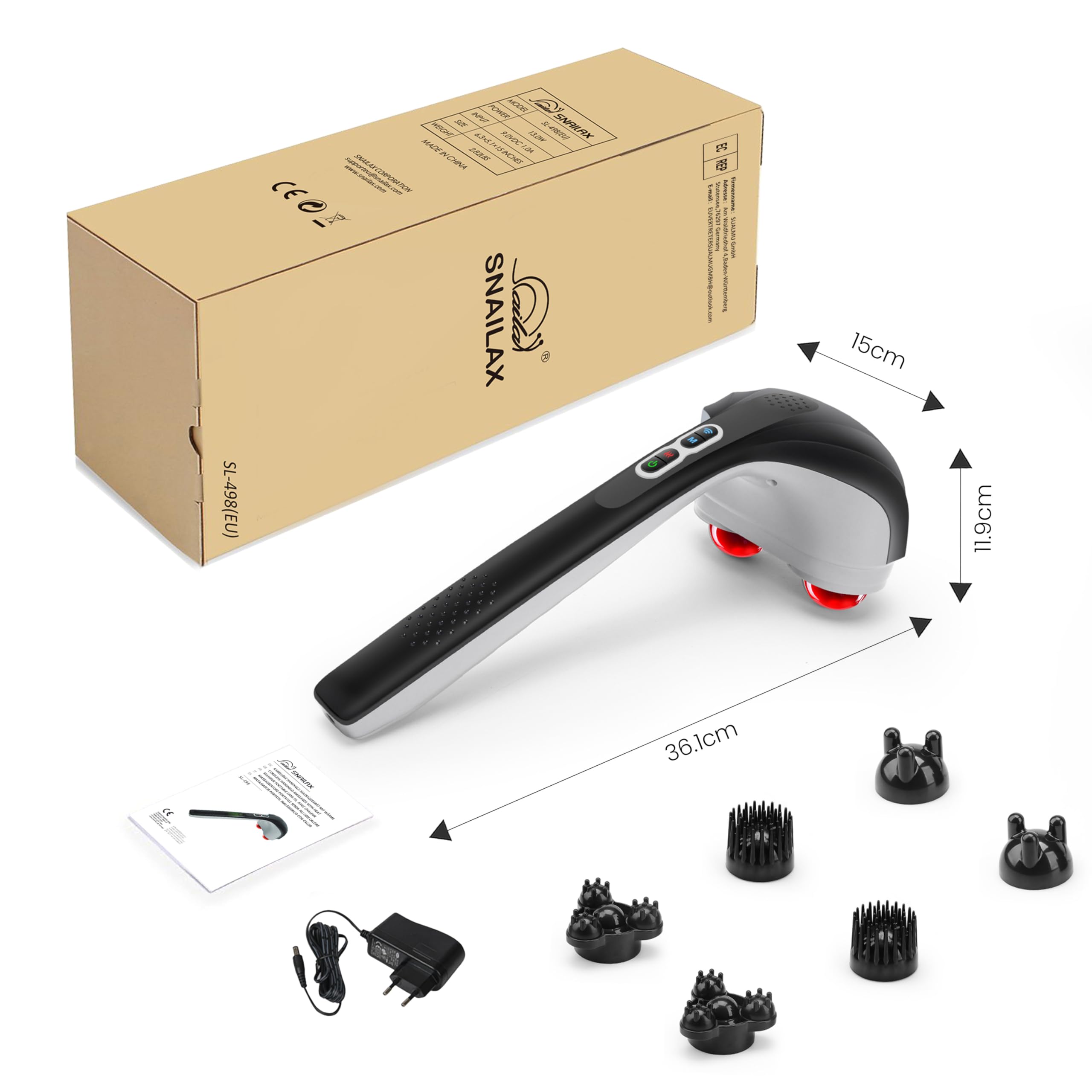 snailax-sl-498-masseur-dorsal-portatif-percussion-avec-chaleur-sans-fil-recharge image 8