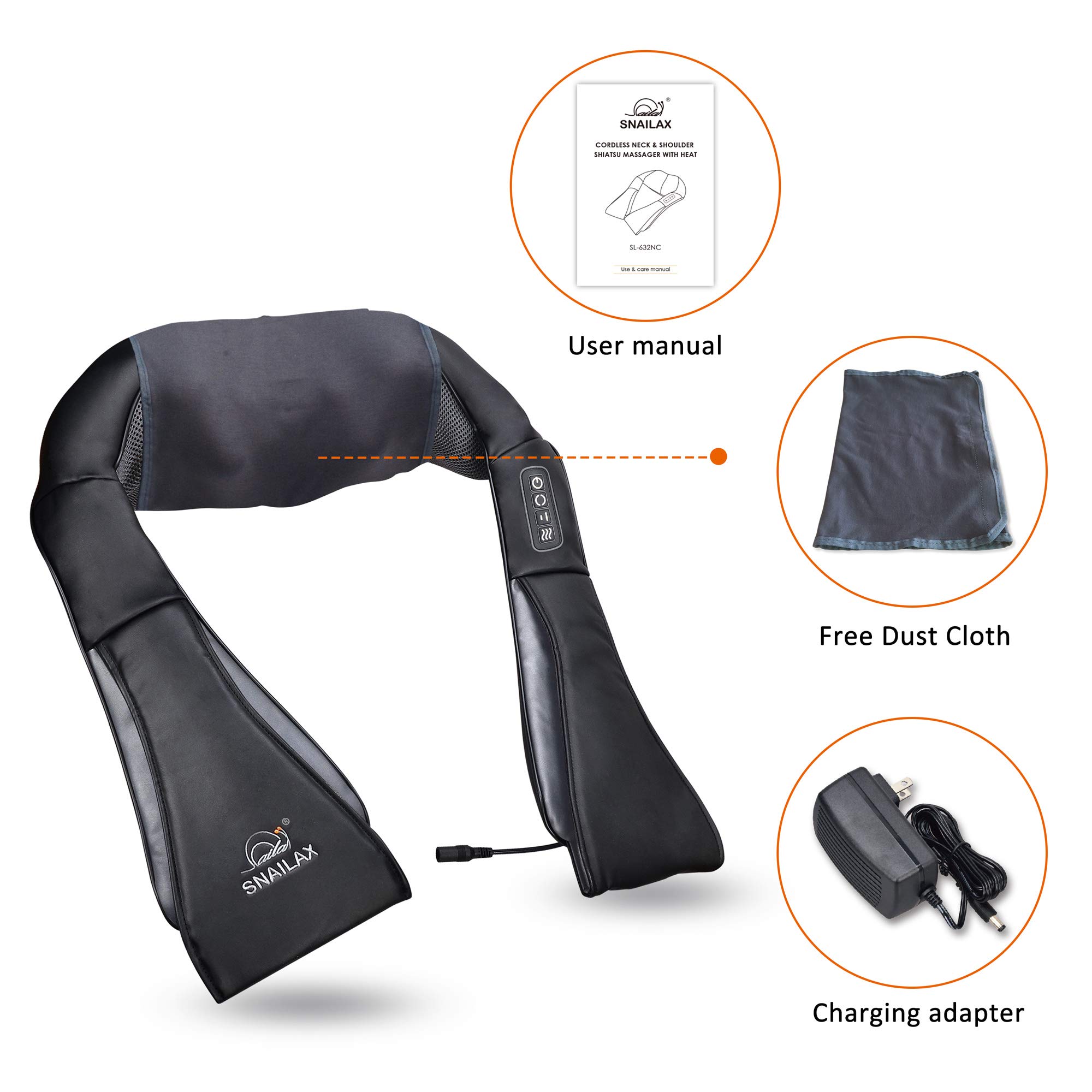 snailax-masseur-de-cou-sans-fil-chauffant-shiatsu-4d-8-n-uds-batterie-rechargeab image 6
