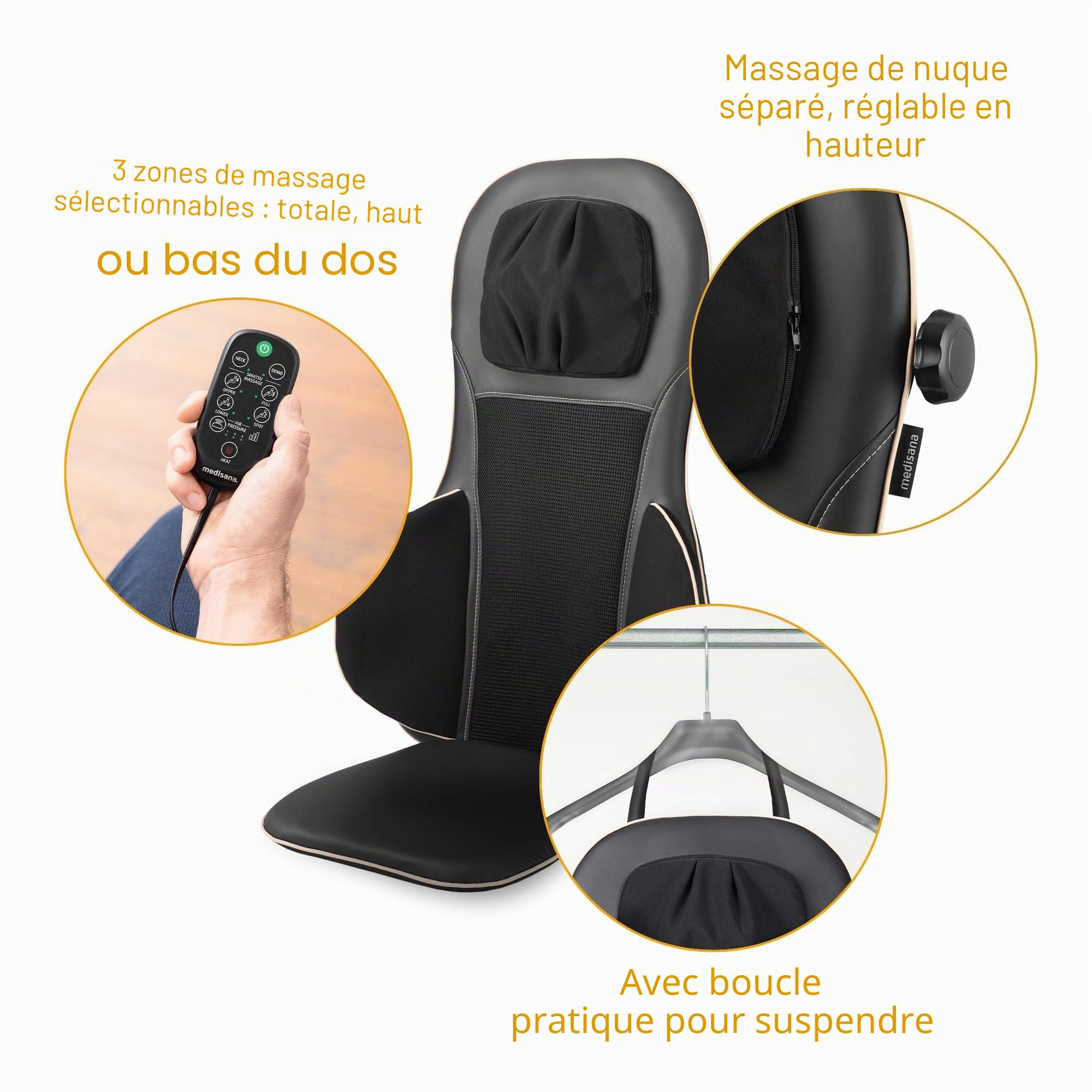 medisana-mc-825-si-ge-de-massage-shiatsu-avec-chaleur-et-massage-nuque image 6