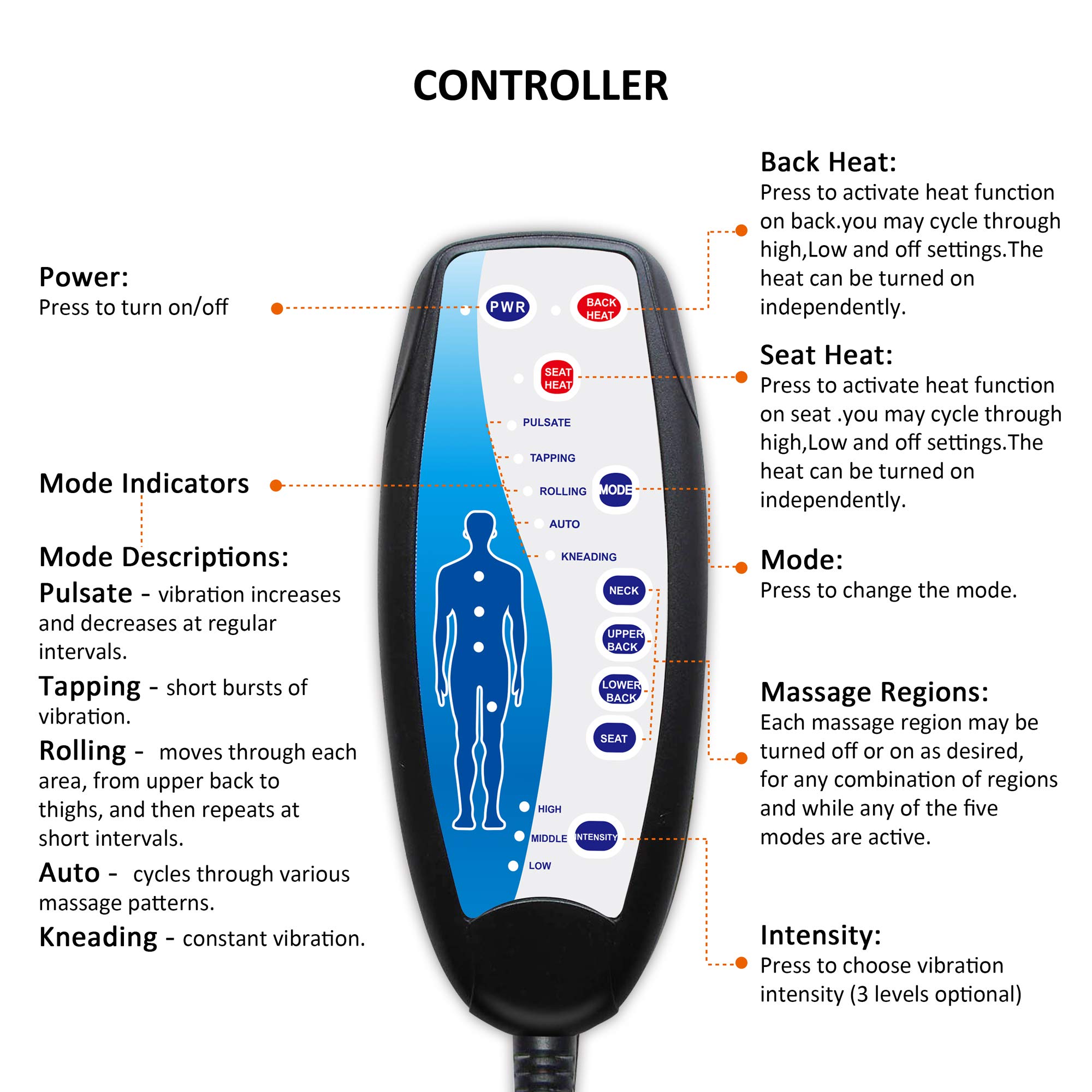 snailax-si-ge-massant-avec-chaleur-coussin-de-massage-10-moteurs-de-vibration-po image 6