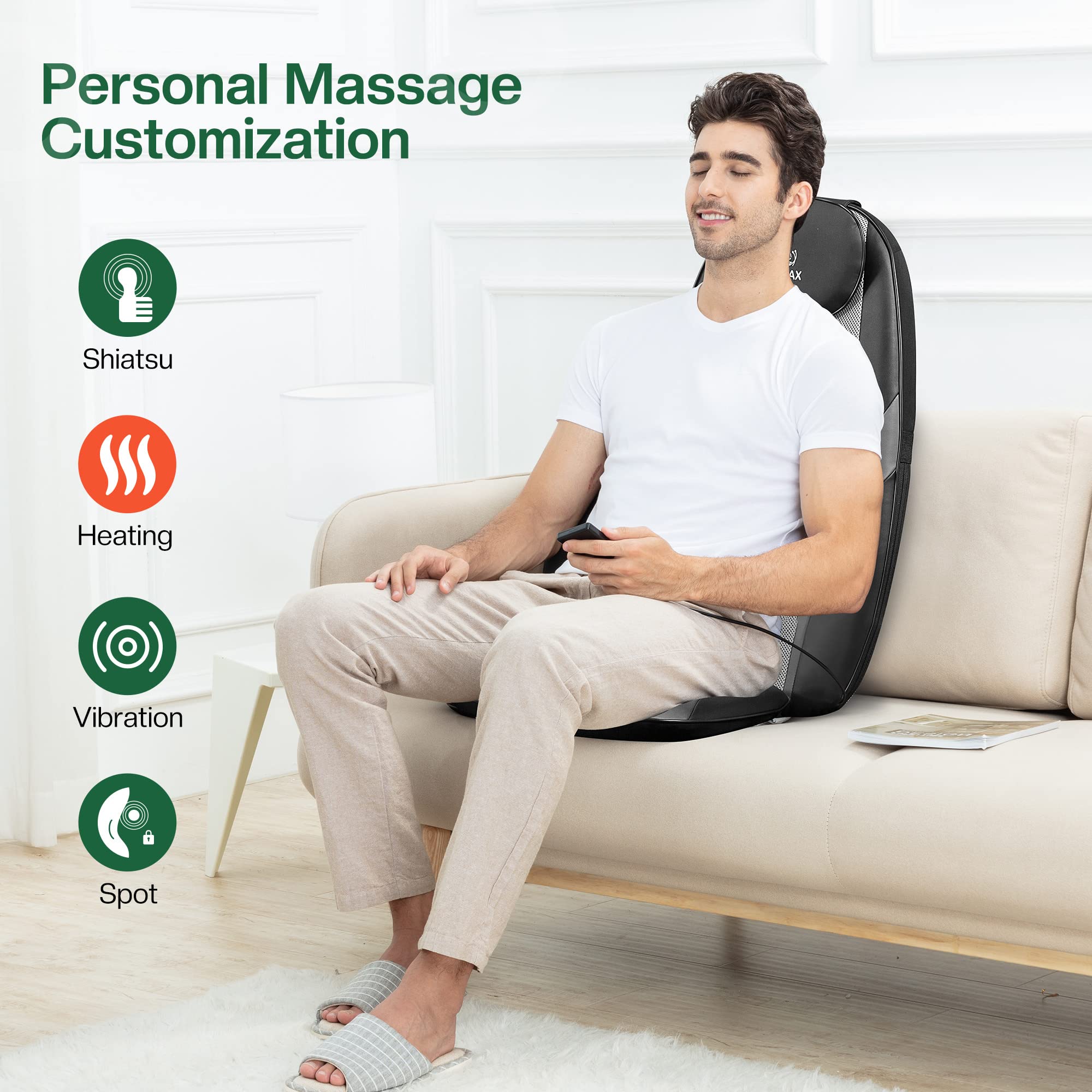 snailax-shiatsu-coussin-de-massage-dossier-et-assise-pour-le-cou-le-dos-et-les-p image 2