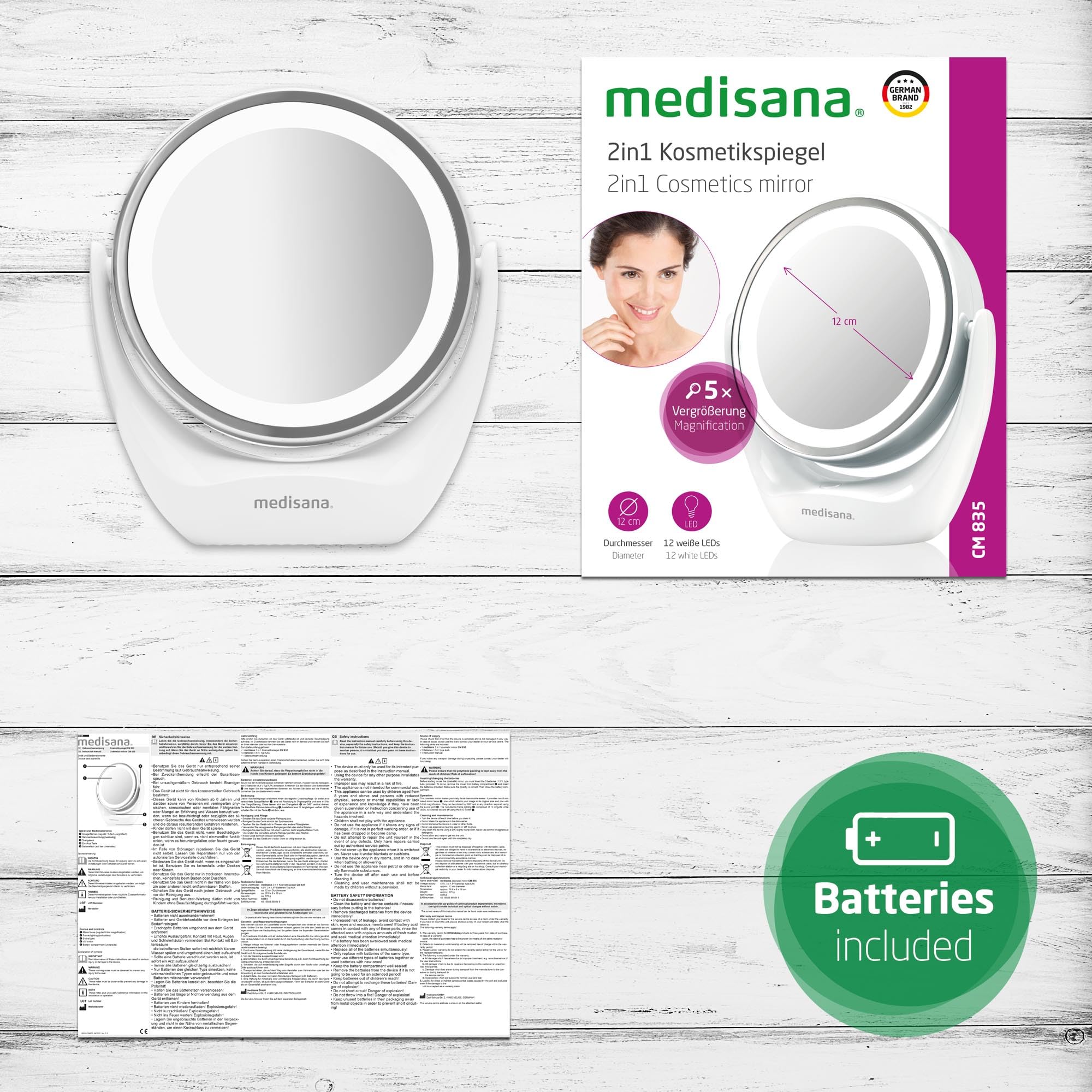 medisana-cm-835-miroir-cosm-tique-led-double-face-grossissement-x5-pivotant-360- image 6