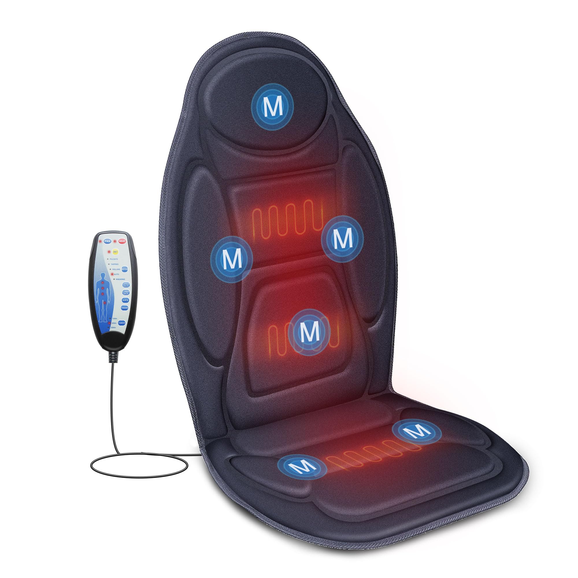 snailax-coussin-de-massage-dorsal-vibrant-avec-chaleur-6-moteurs-de-vibration-5- image 1