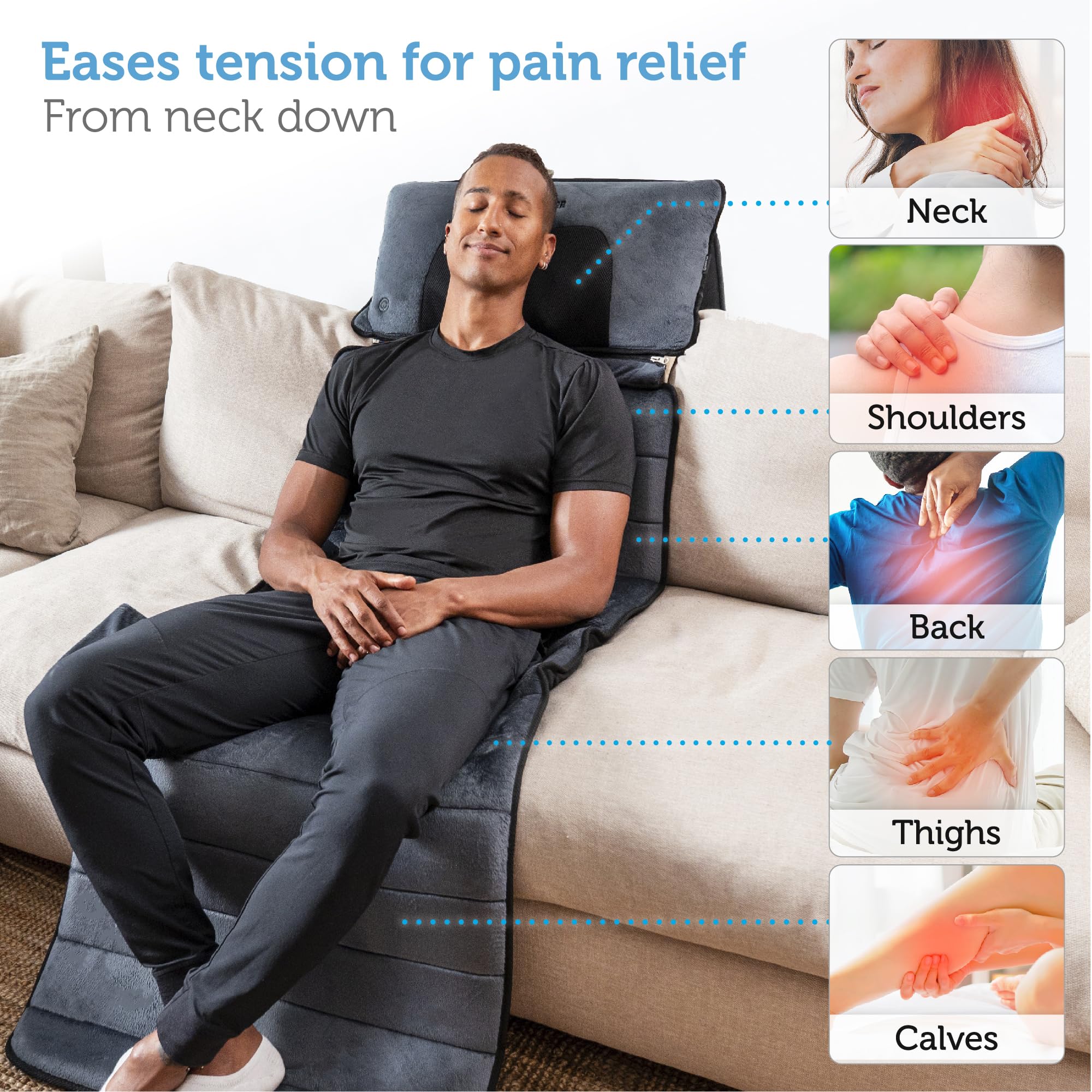 comfier-tapis-de-massage-chauffant-corps-complet-avec-oreiller-shiatsu-d-tachabl image 8