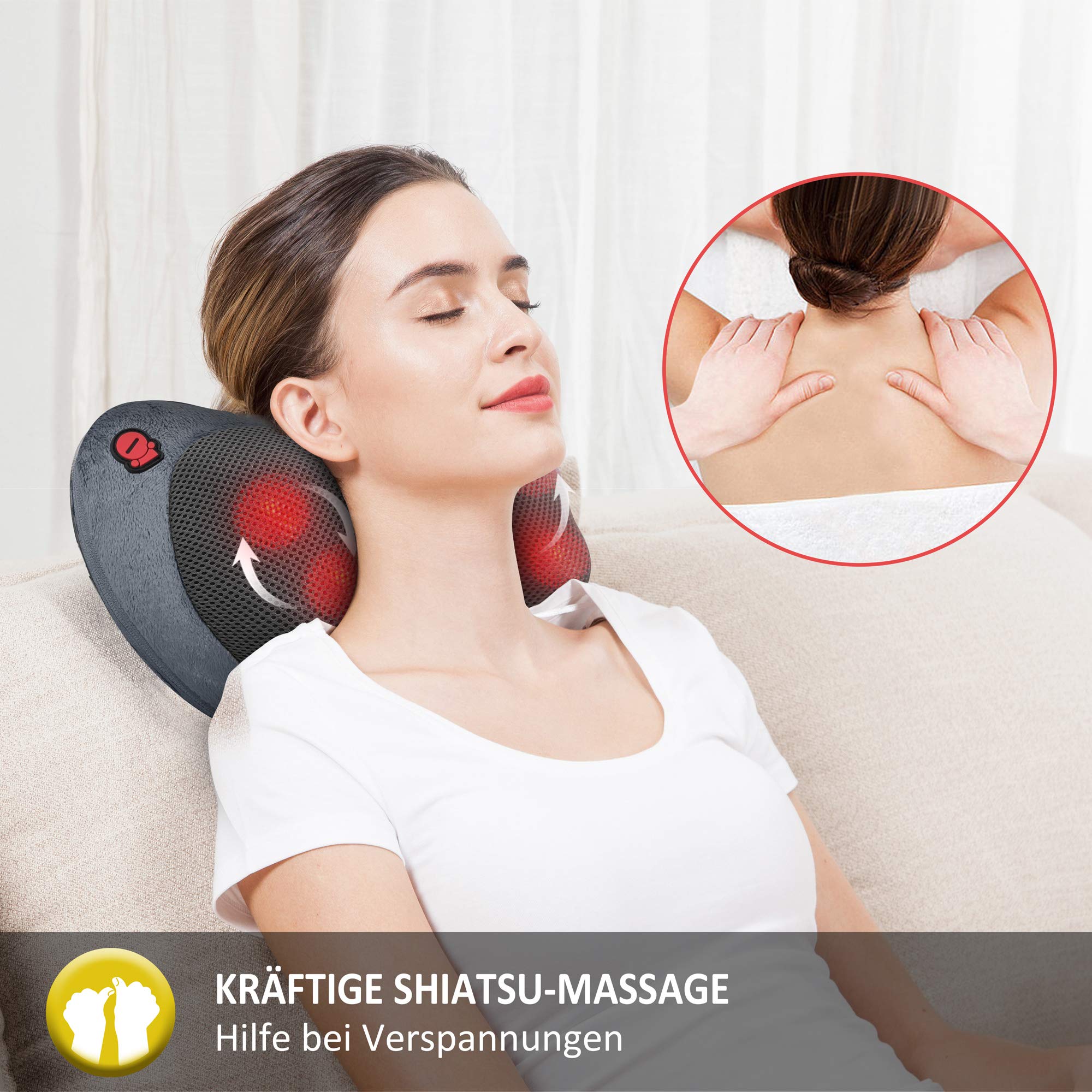 comfier-coussin-de-massage-shiatsu-chauffant-pour-dos-et-nuque-4-n-uds-rotatifs- image 2