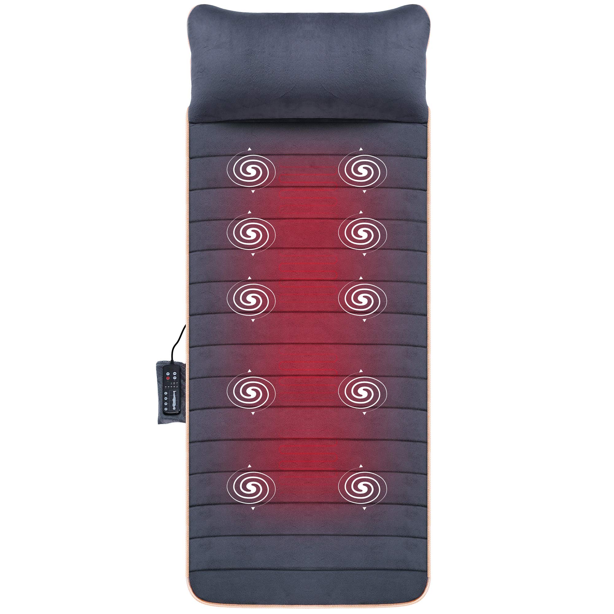 snailax-matelas-massant-chauffant-corps-entier-avec-10-moteurs-de-vibration-et-4 image 1