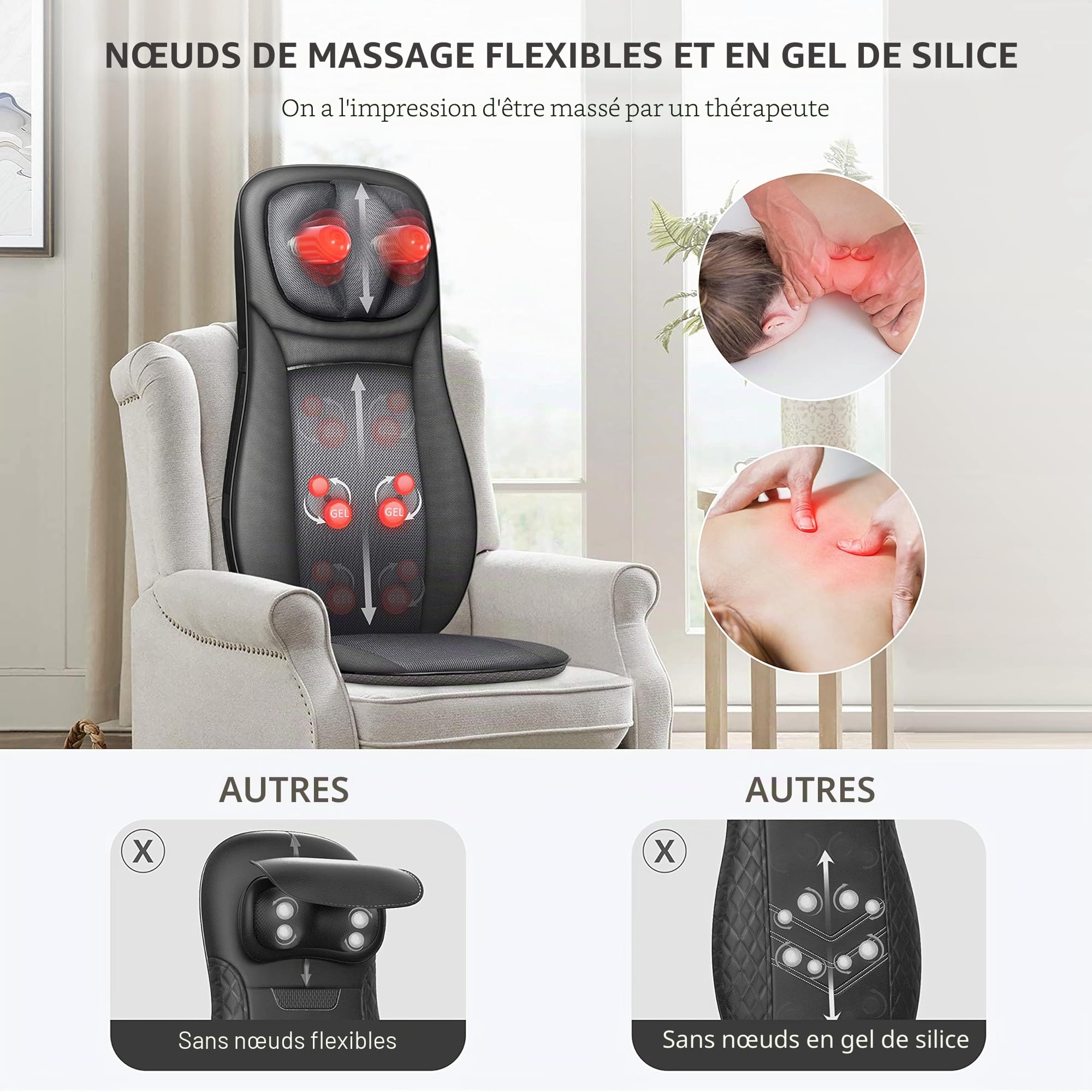 snailax-fauteuil-massant-shiatsu-avec-chaleur-pour-cou-et-dos image 2