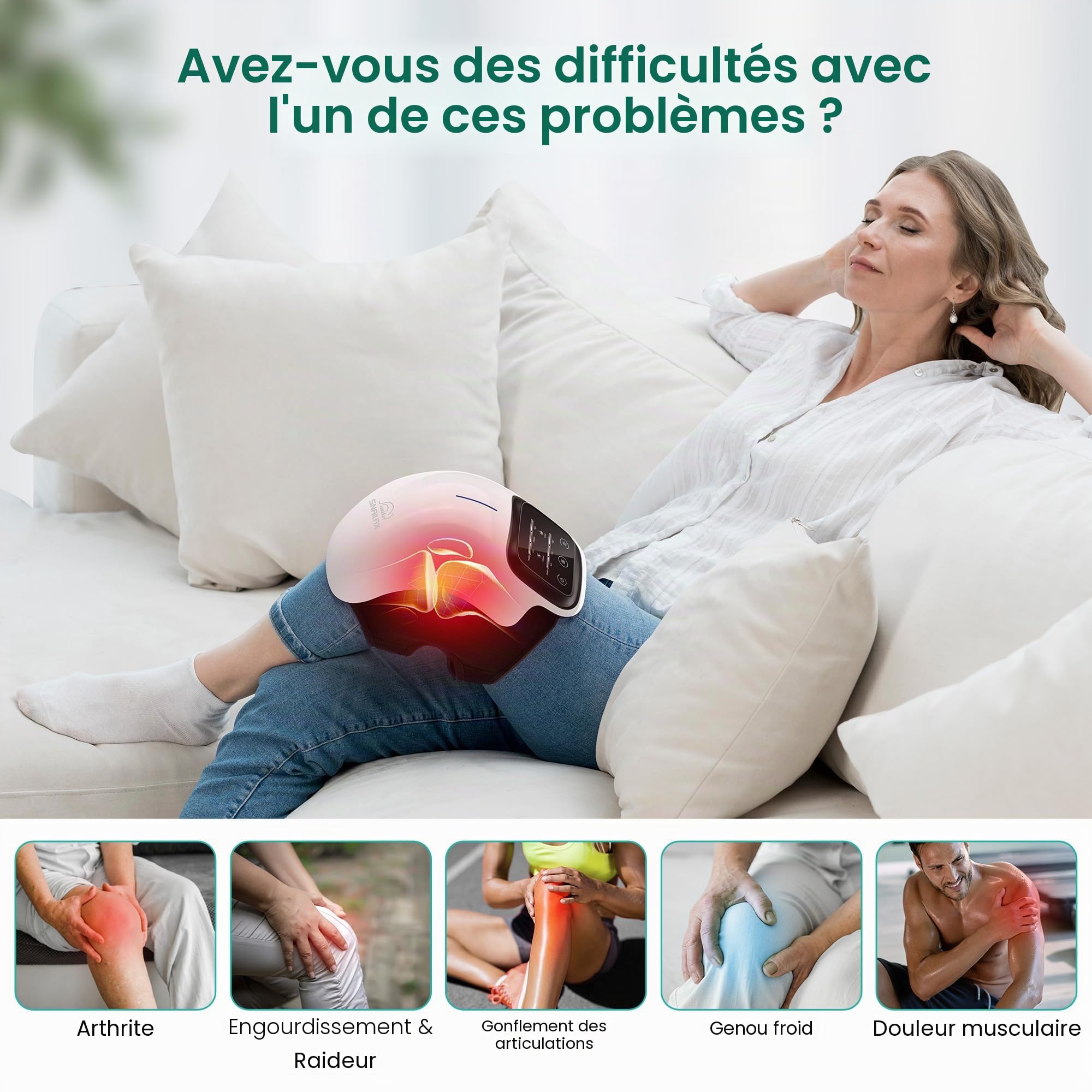 snailax-masseur-de-genou-sans-fil-avec-chaleur-laser-et-infrarouge-3-niveaux-de- image 2