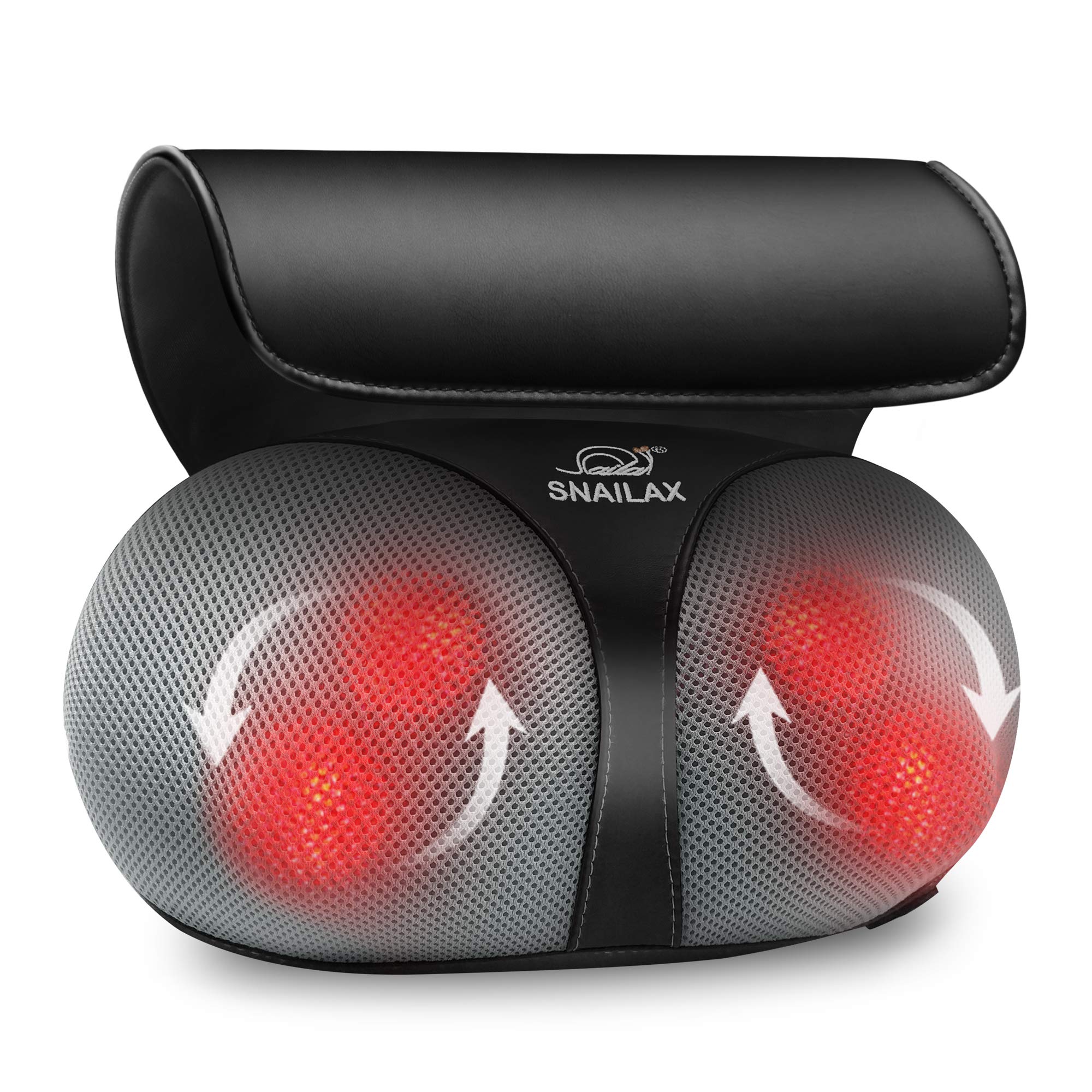 snailax-coussin-de-massage-chauffant-d-acupression-shiatsu-4-t-tes-3d-rotatives- image 1