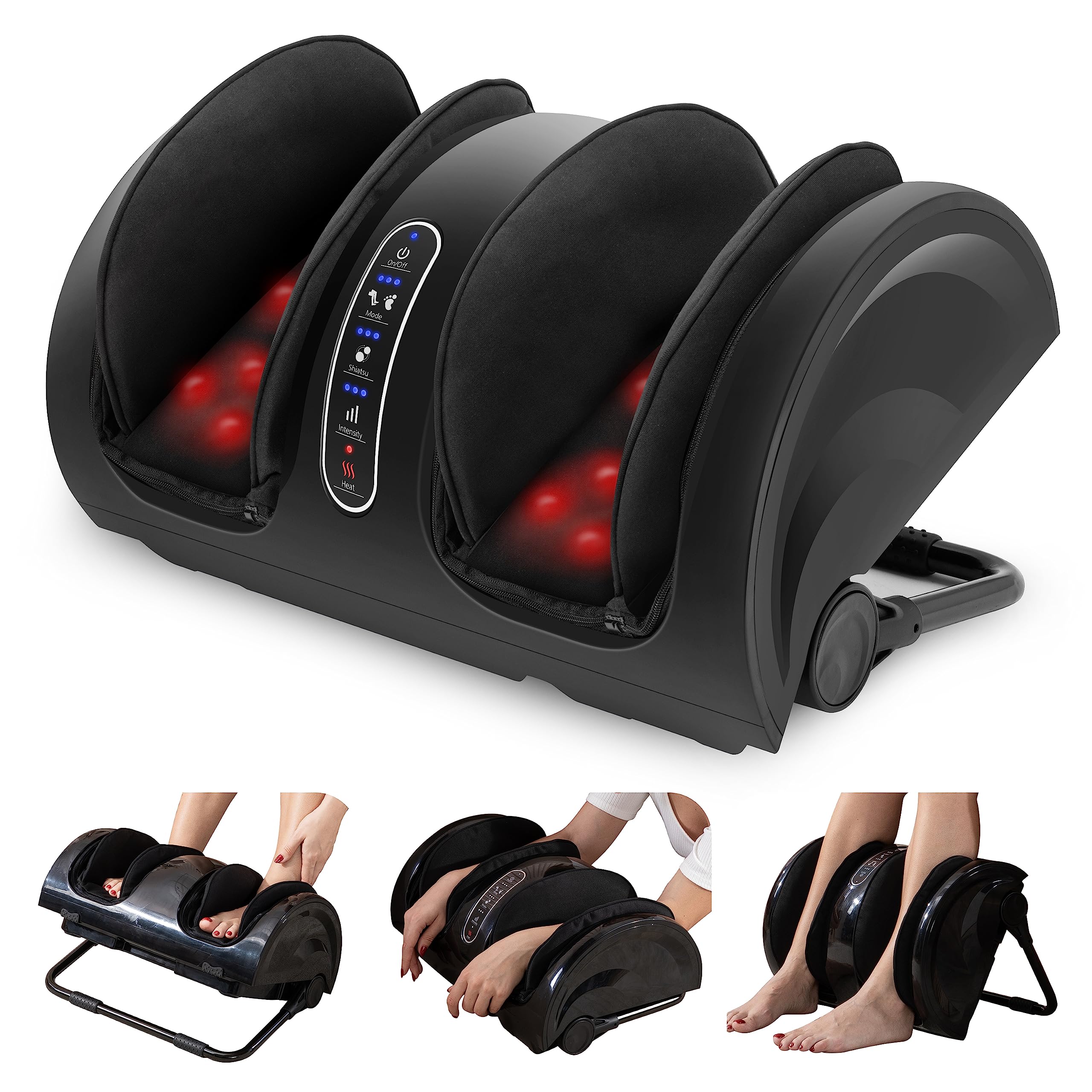 snailax-masseur-de-pieds-shiatsu-avec-chaleur-barre-d-appui-r-glable-180-pour-pi image 1