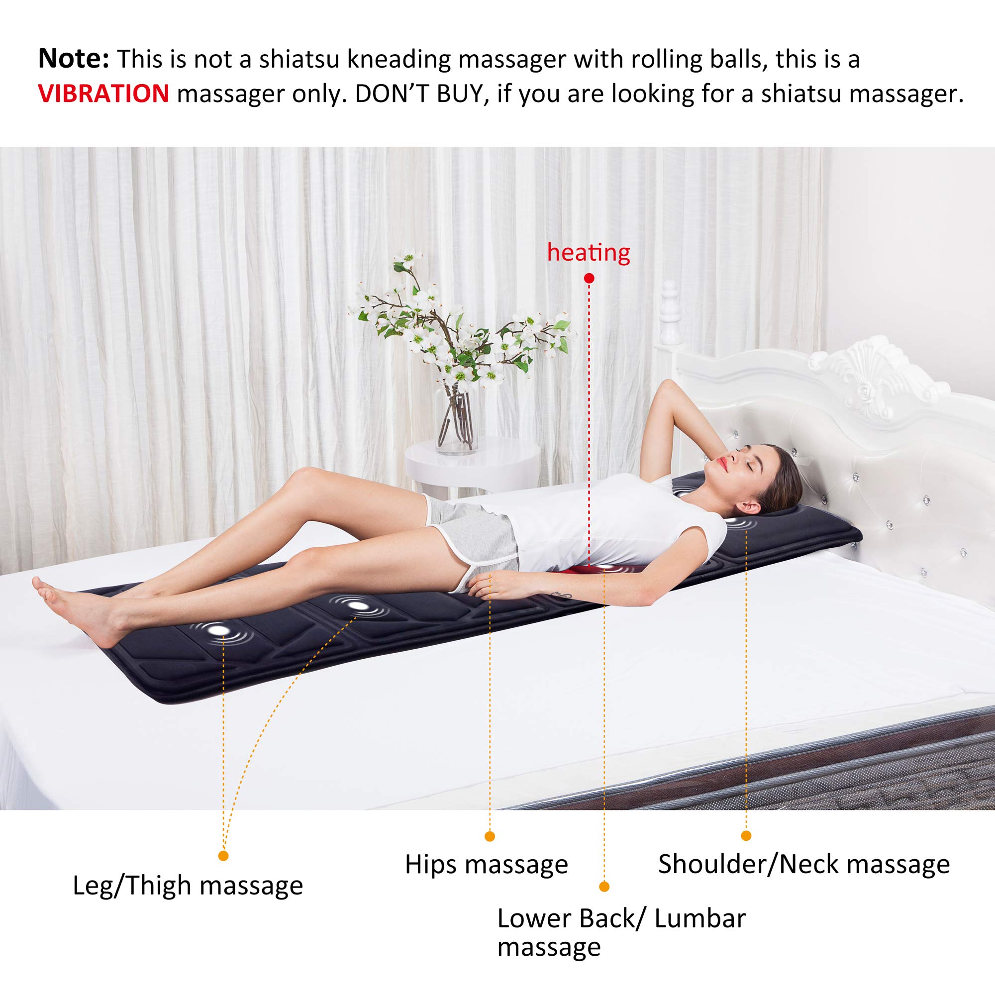 snailax-matelas-de-massage-chauffant-10-moteurs-vibrants-tapis-corps-entier-avec image 2