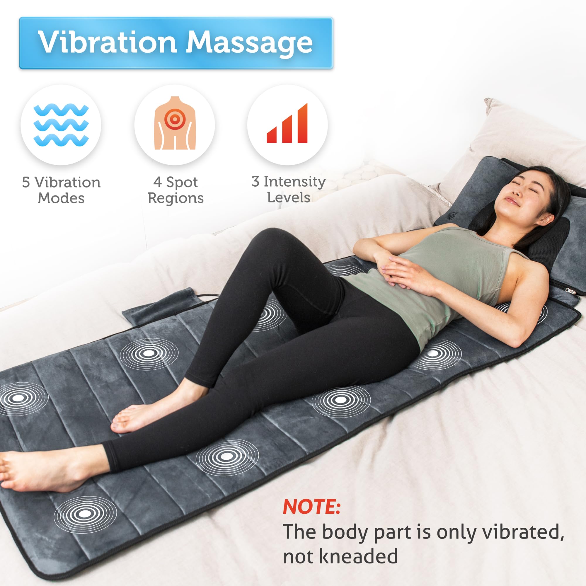 comfier-tapis-de-massage-chauffant-corps-complet-avec-oreiller-shiatsu-d-tachabl image 2