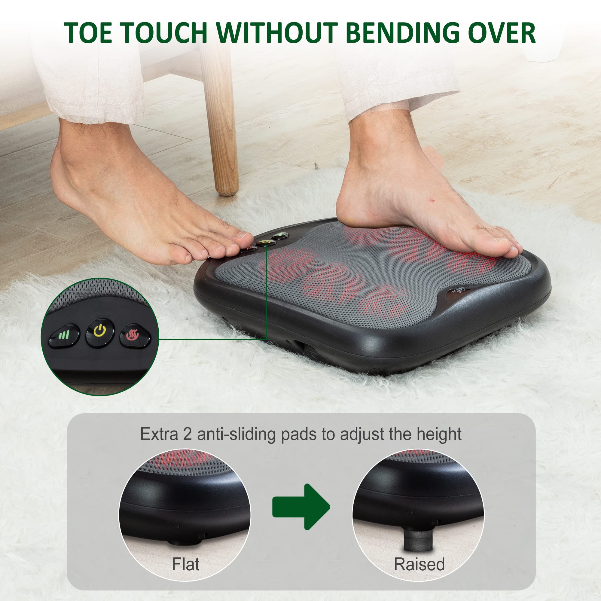 snailax-masseur-de-pieds-shiatsu-2-en-1-avec-chaleur-n-uds-de-massage-flexibles- image 7