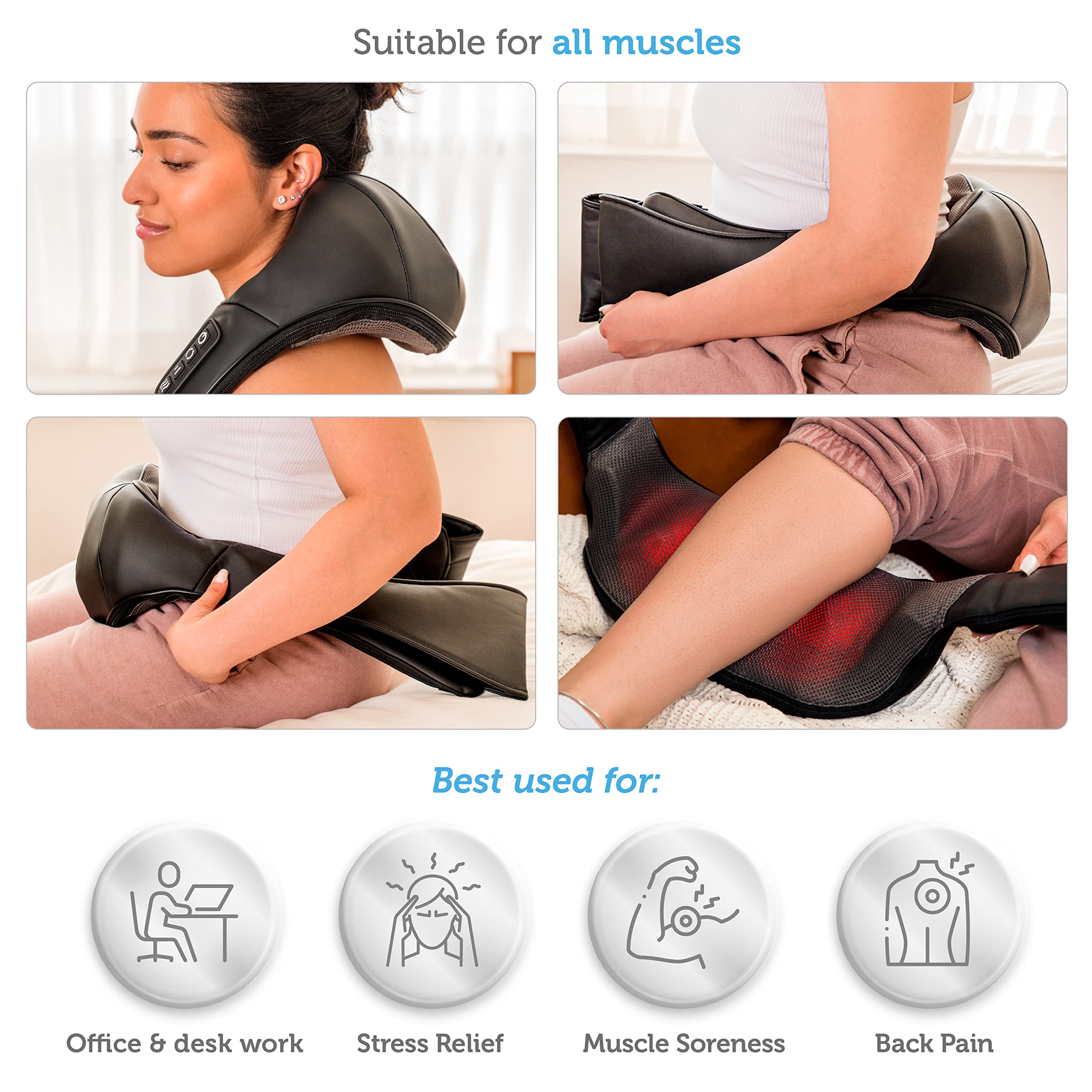 comfier-masseur-cervical-et-dos-shiatsu-4d-chauffant-avec-8-n-uds-rotatifs-et-sa image 7