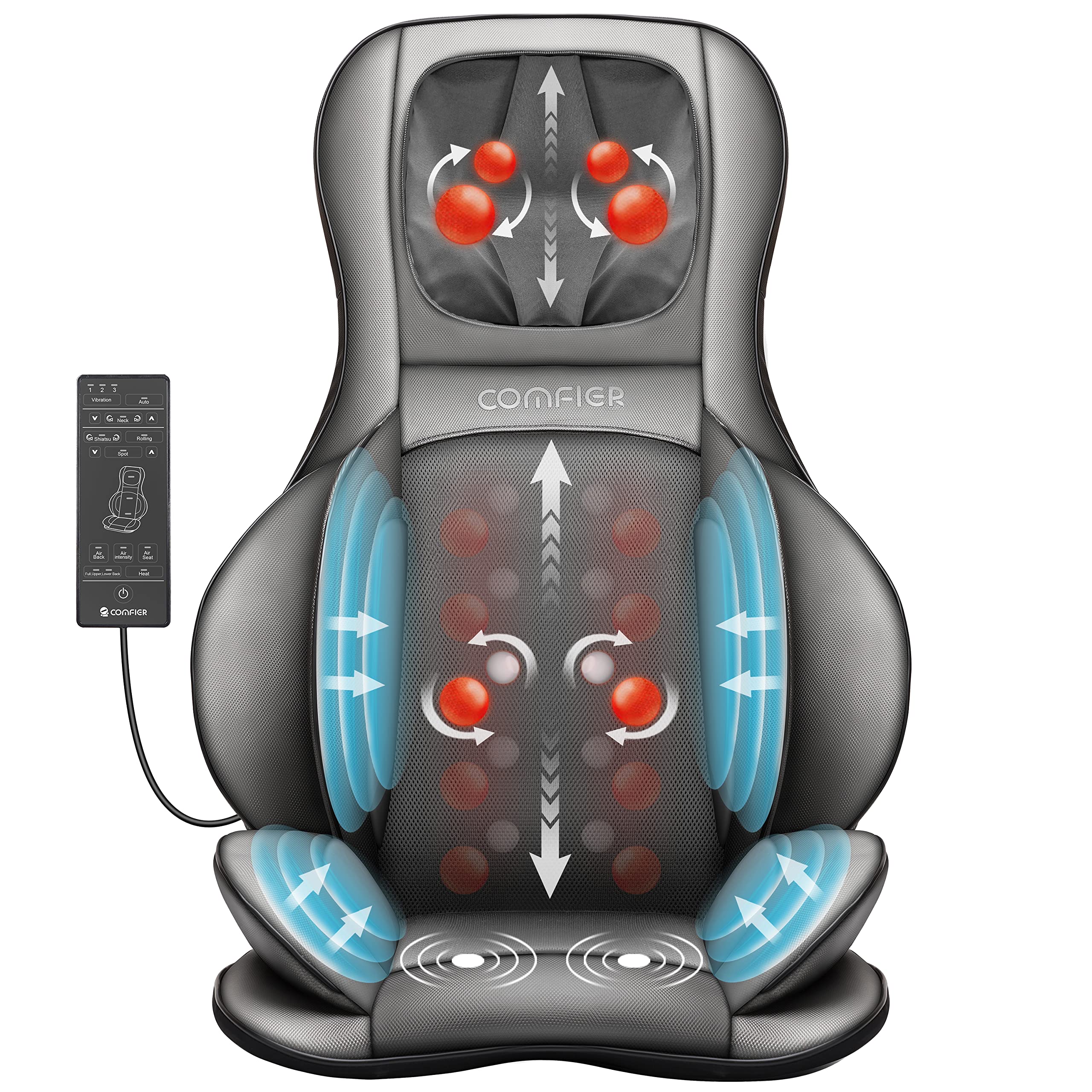 comfier-si-ge-massant-shiatsu-avec-compression-et-roulement-masseur-de-dos-avec- image 1