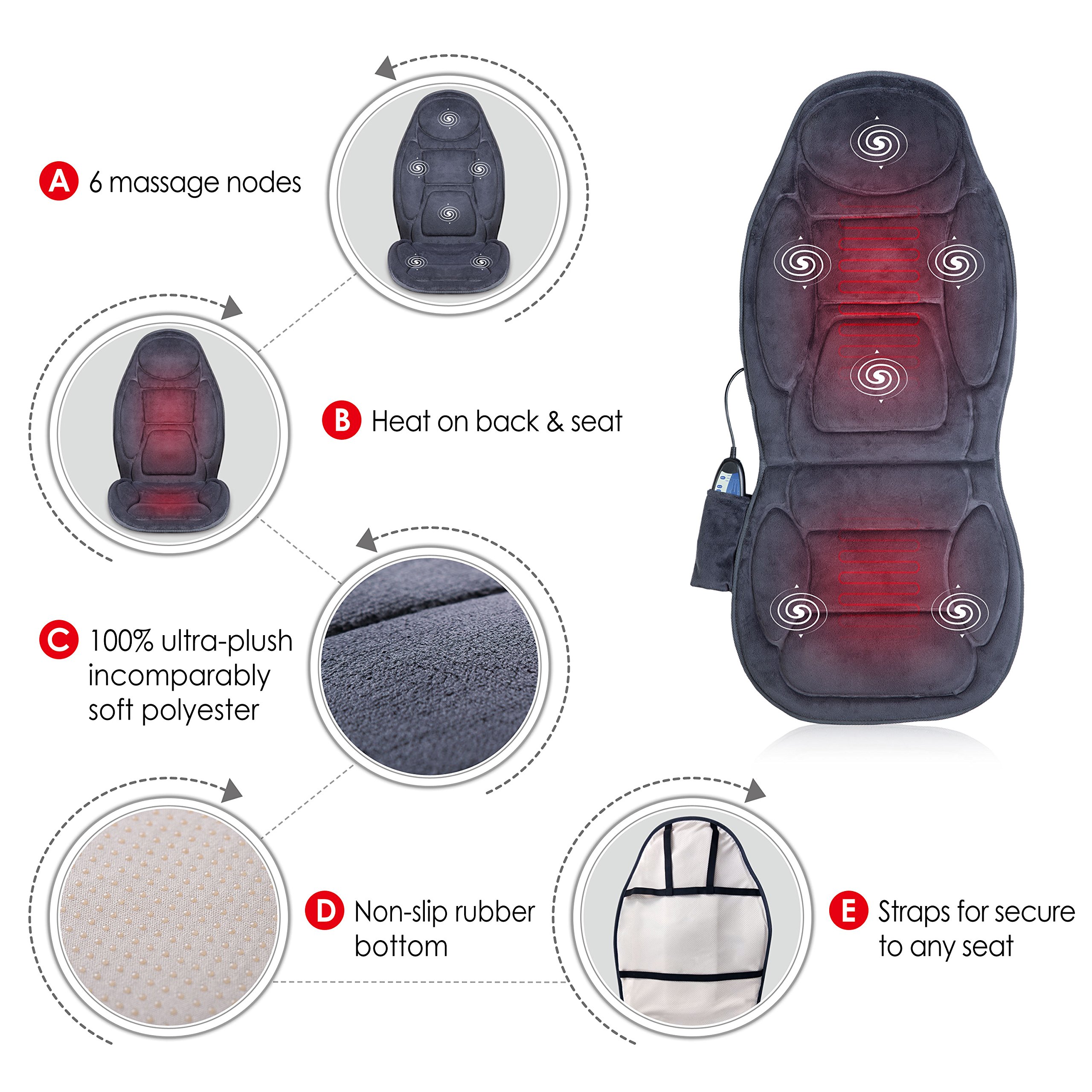 snailax-coussin-de-massage-dorsal-vibrant-avec-chaleur-6-moteurs-de-vibration-5- image 5