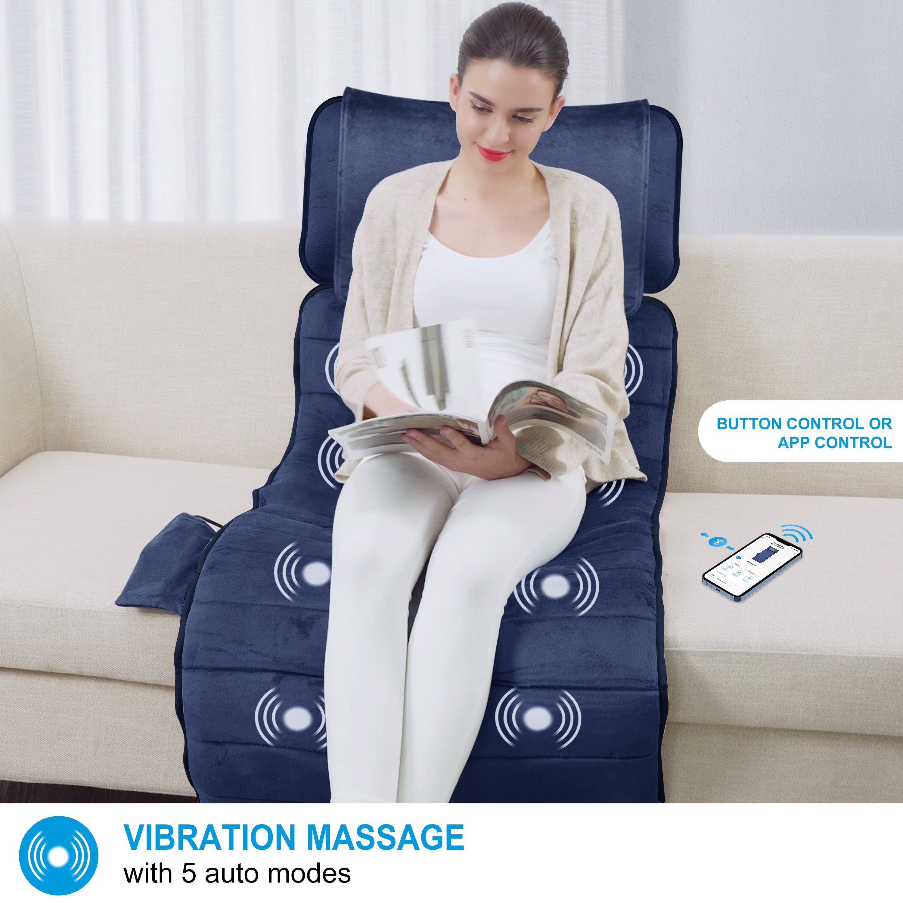 comfier-cf-3603u-app-tapis-de-massage-chauffant-avec-coussin-shiatsu-de-cou-amov image 4