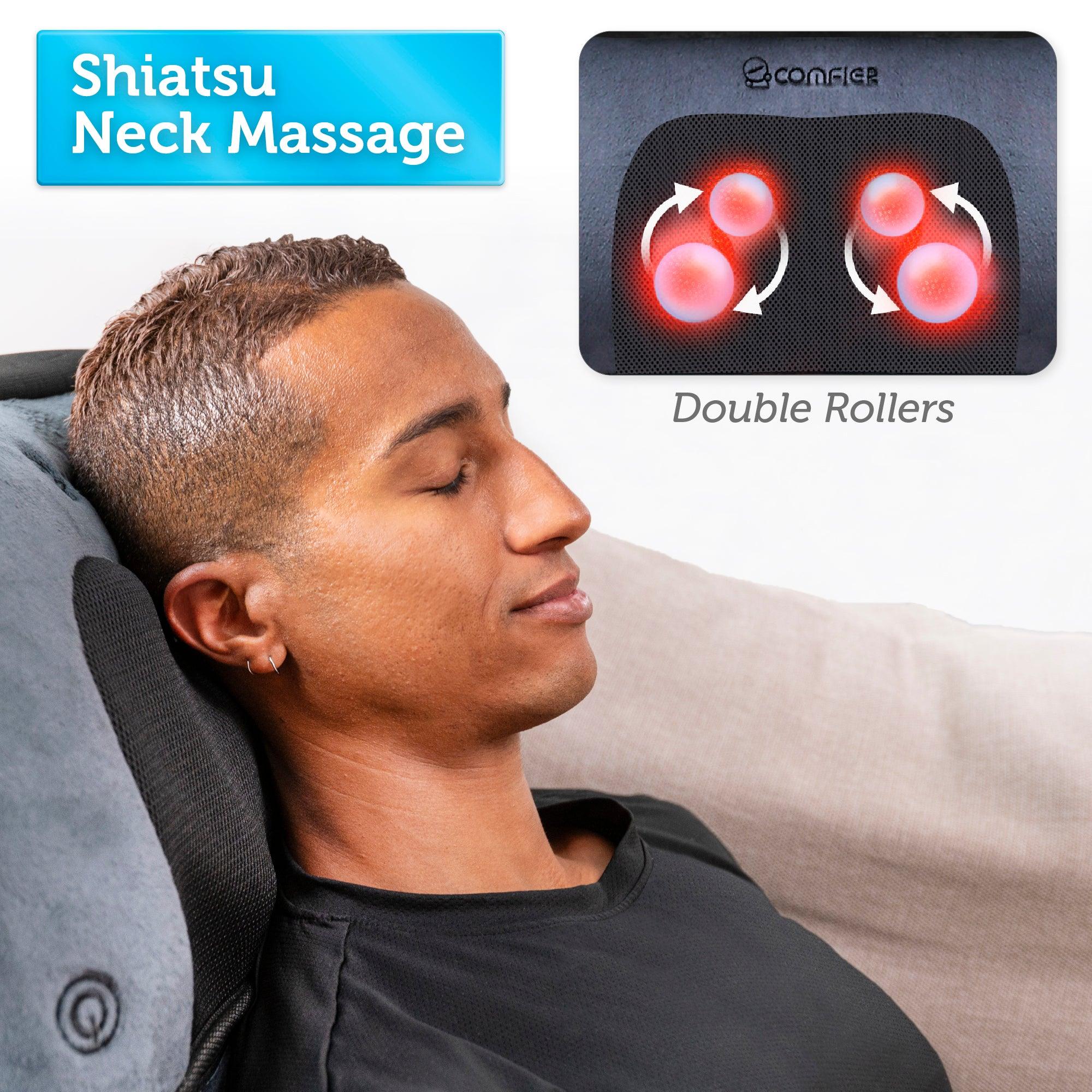 comfier-3603u-tapis-de-massage-chauffant-avec-oreiller-shiatsu-de-nuque-amovible image 4