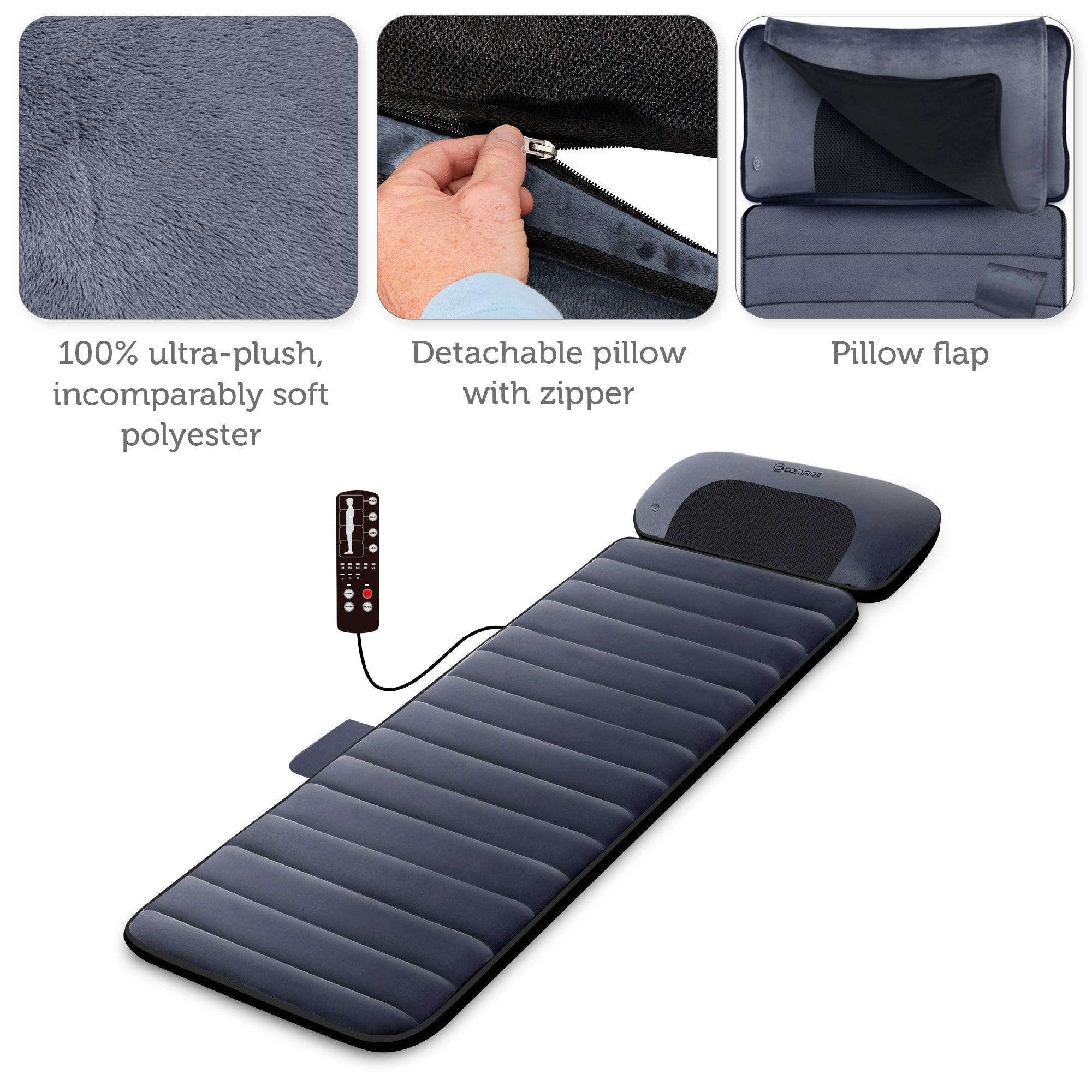 comfier-3603u-tapis-de-massage-chauffant-avec-oreiller-shiatsu-de-nuque-amovible image 8