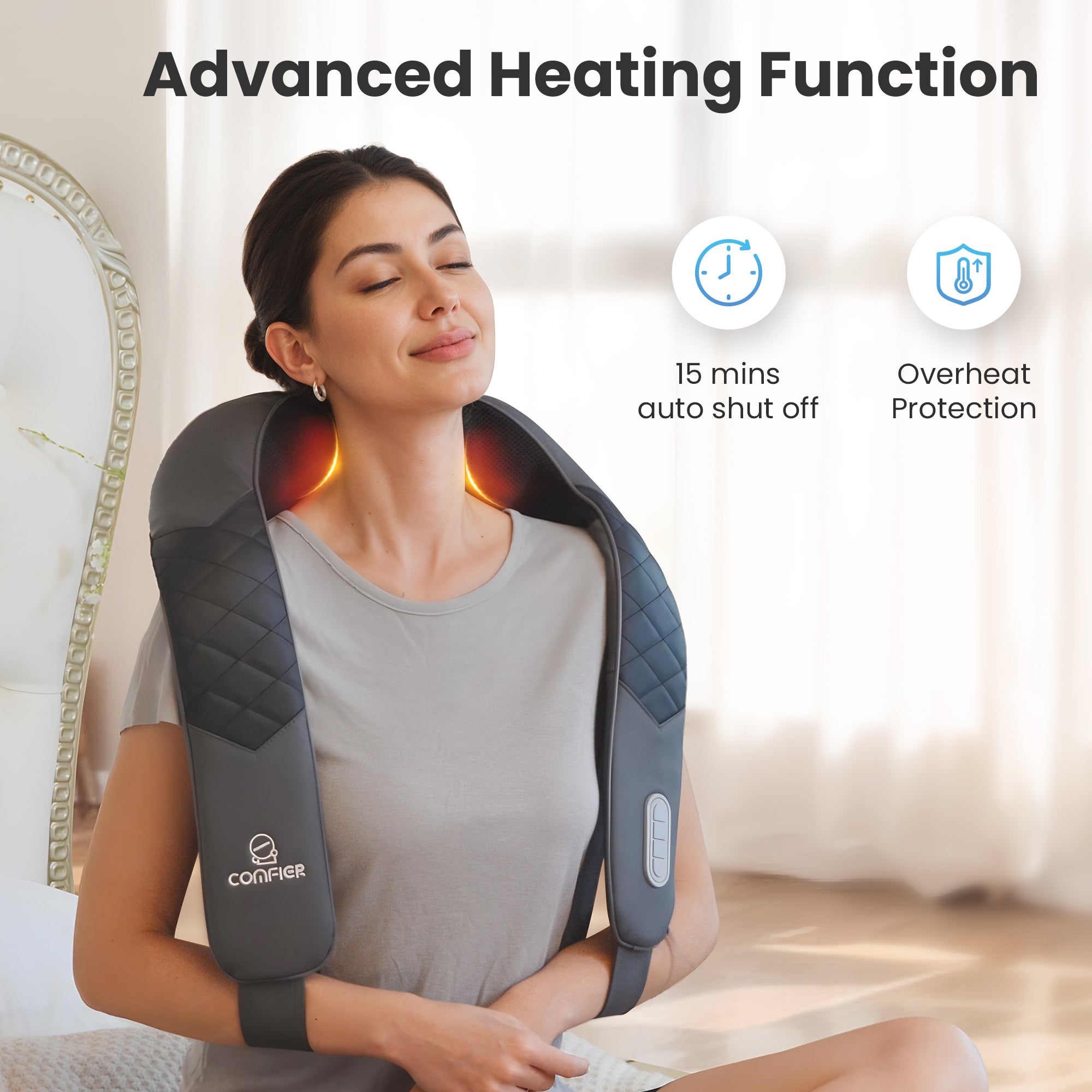 comfier-6302uc-masseur-nuque-et-paules-shiatsu-sans-fil-2025-avec-chauffe-rapide image 2
